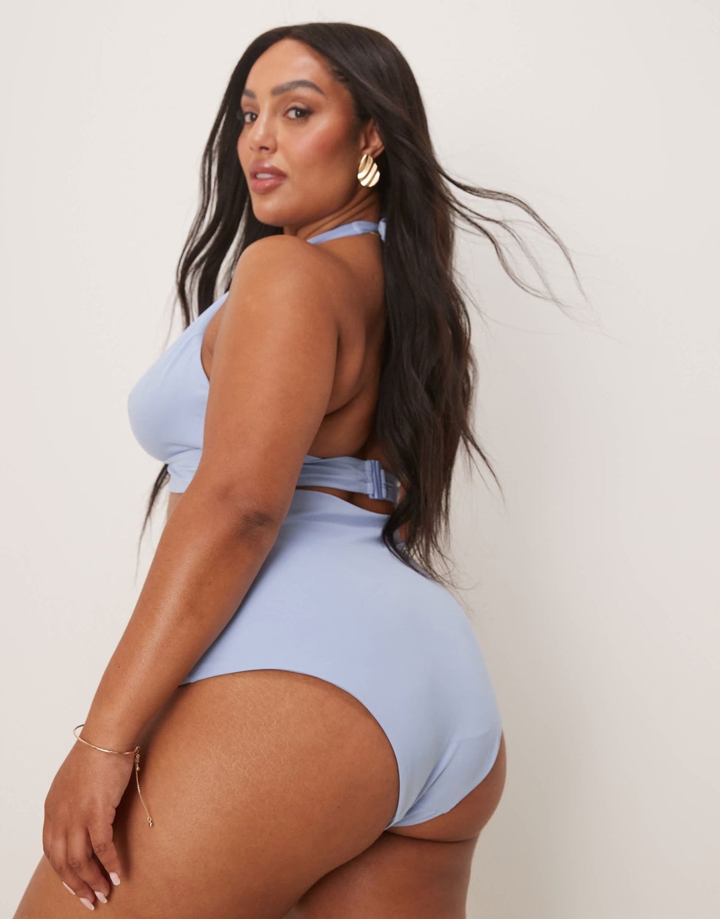 ASOS DESIGN Curve Maya mix and match high waist bikini bottom in blue - ASOS Sample Sale