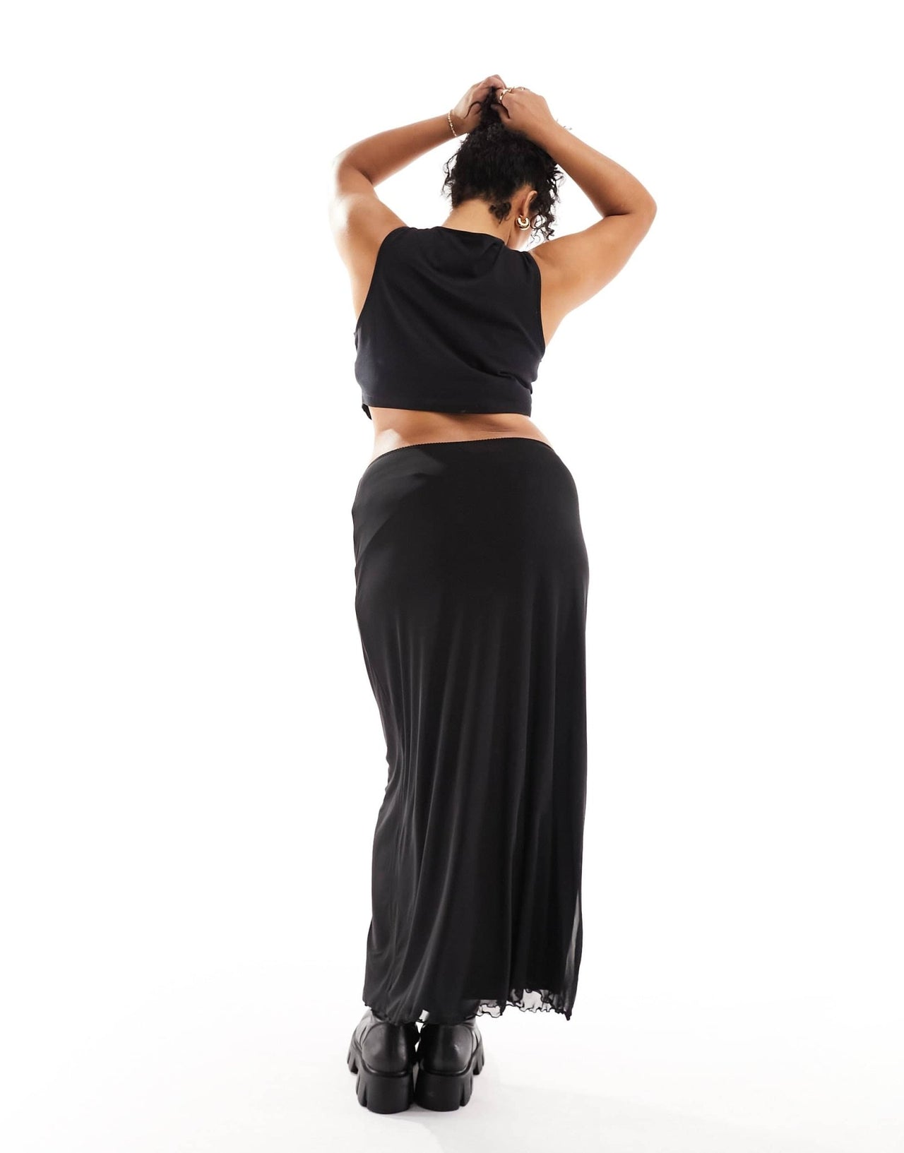 ASOS DESIGN Curve mesh midi skirt in black - ASOS Sample Sale