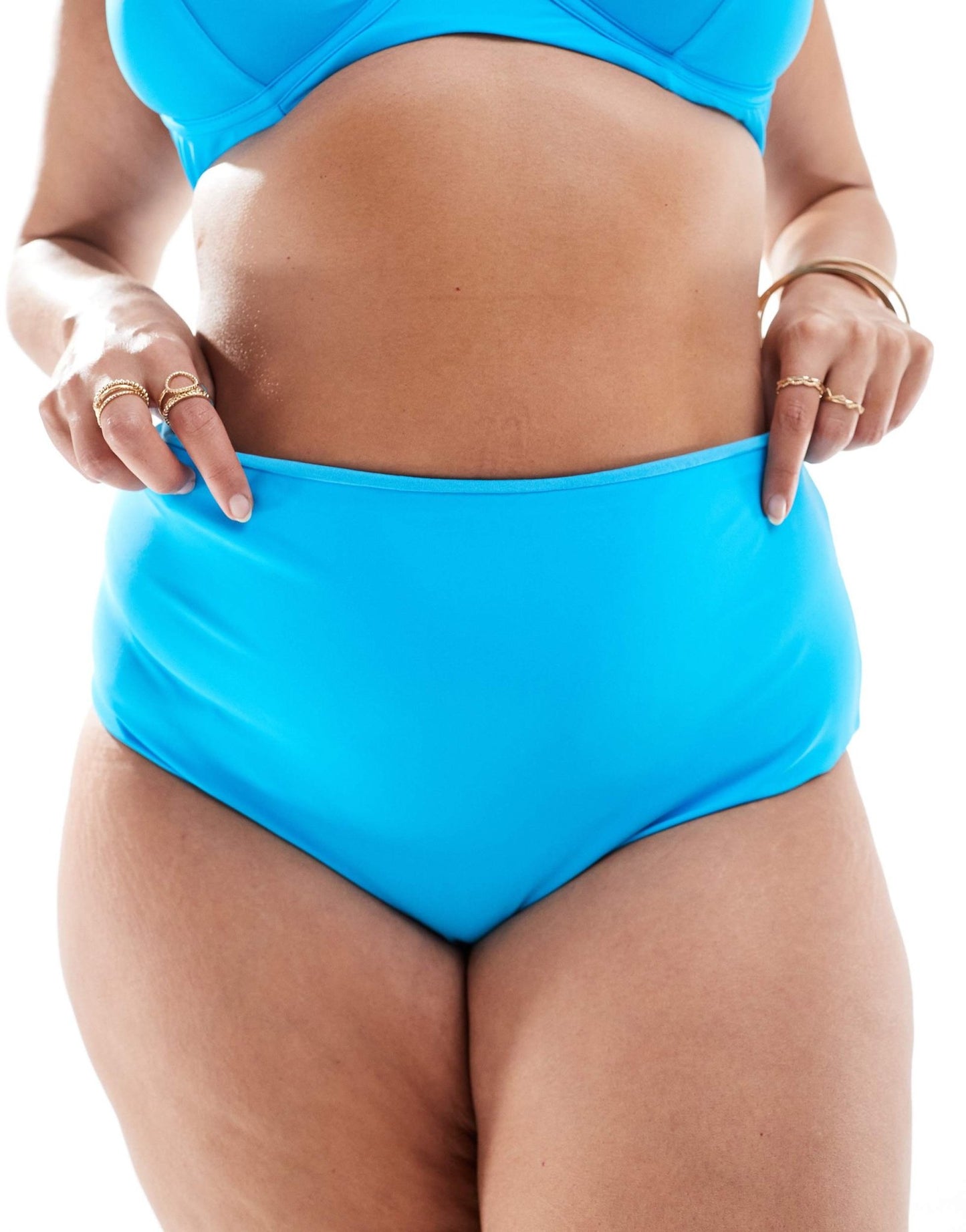 ASOS DESIGN Curve mix and match high waist bikini bottom in bright blue - ASOS Sample Sale