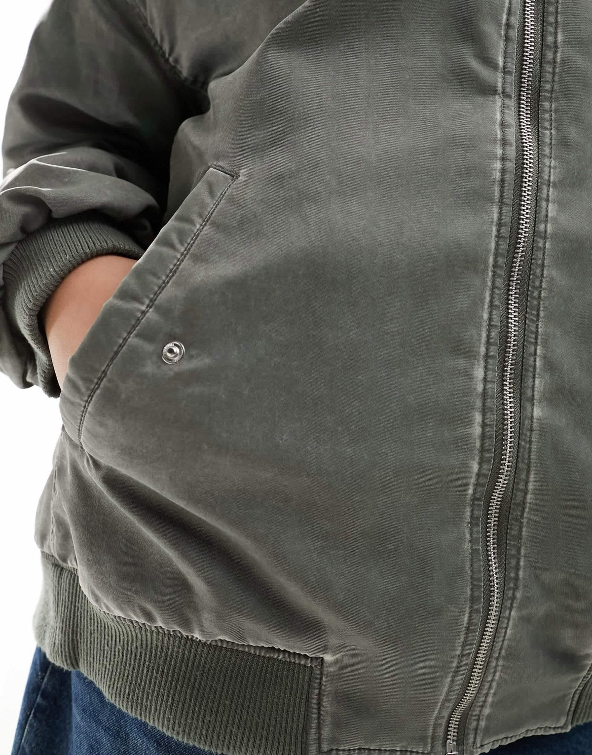 ASOS DESIGN Curve oversized bomber jacket in acid wash - ASOS Sample Sale