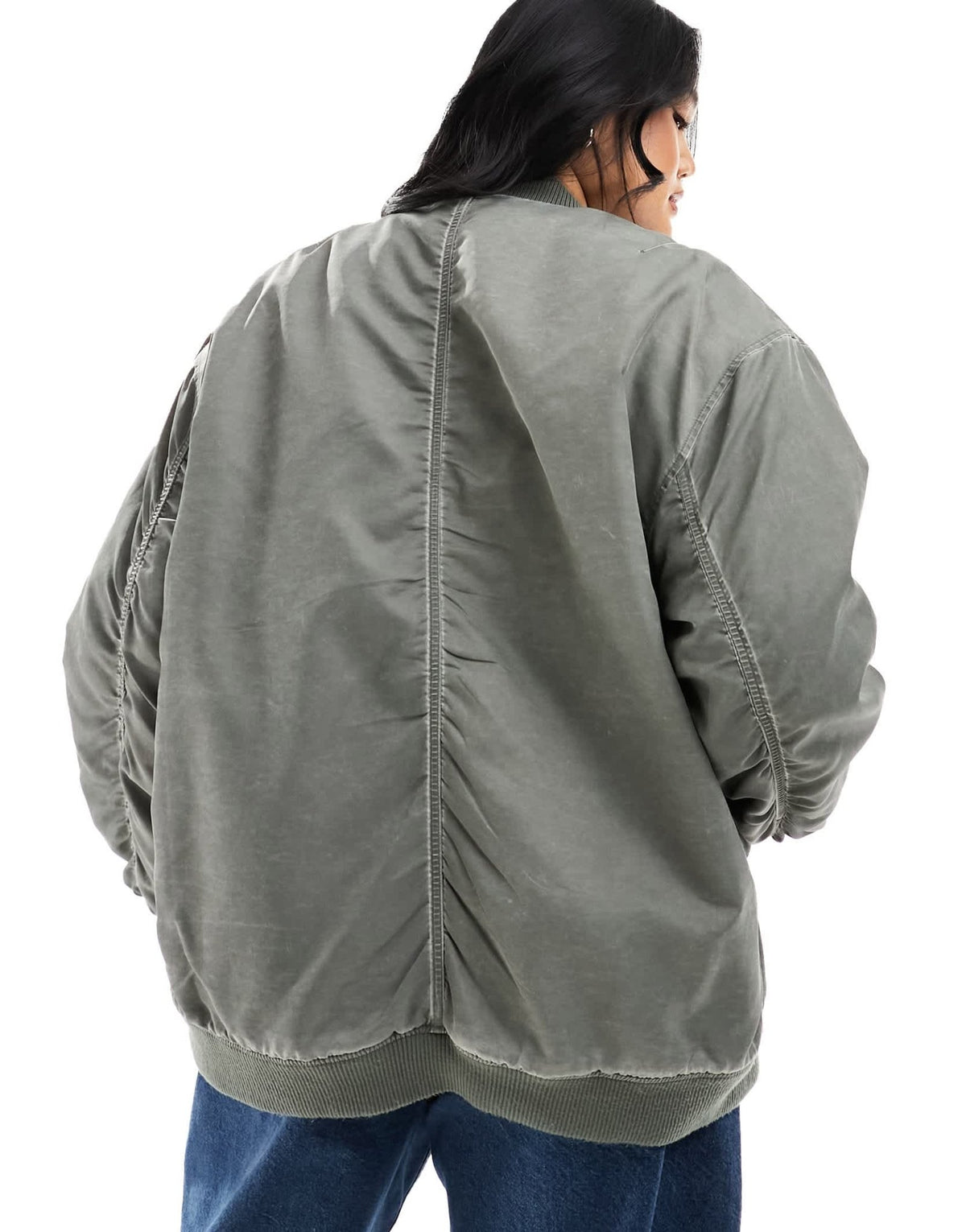 ASOS DESIGN Curve oversized bomber jacket in acid wash - ASOS Sample Sale