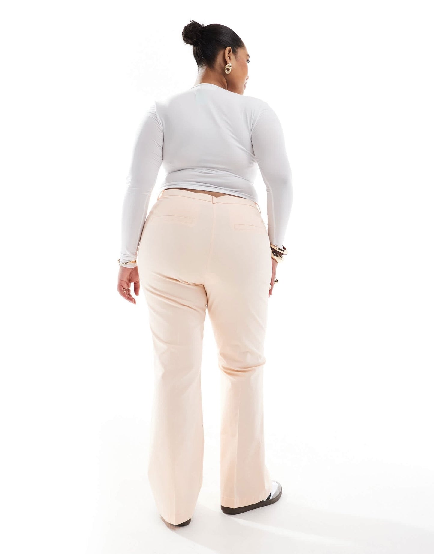 ASOS DESIGN Curve patch pocket flare trousers in apricot - ASOS Sample Sale