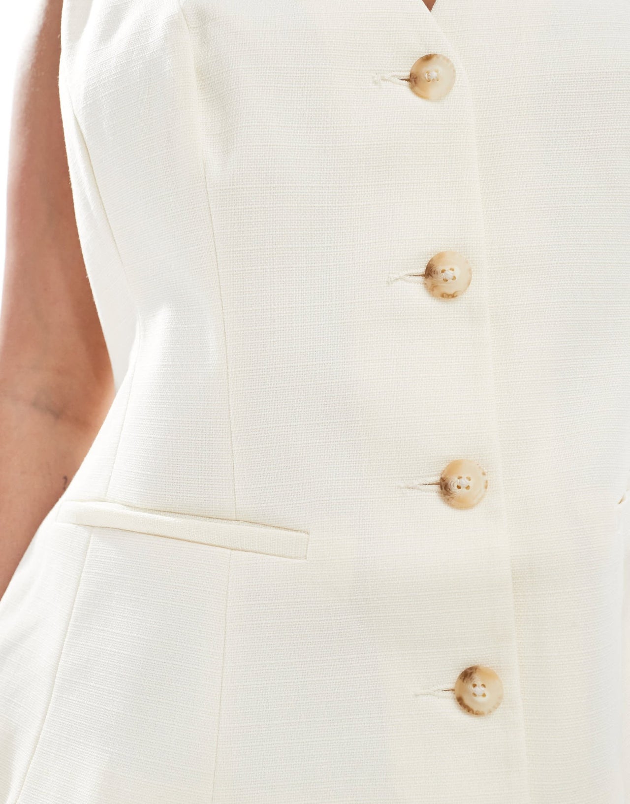 ASOS DESIGN Curve peplum waistcoat in buttermilk - ASOS Sample Sale