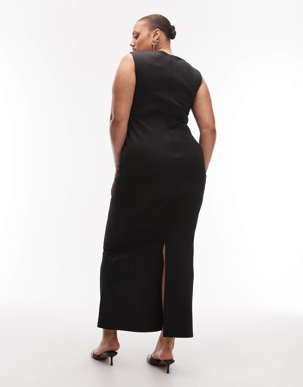 ASOS DESIGN Curve scoop cami sculpted maxi dress in black scuba - style fabric - BLACK - ASOS Sample Sale