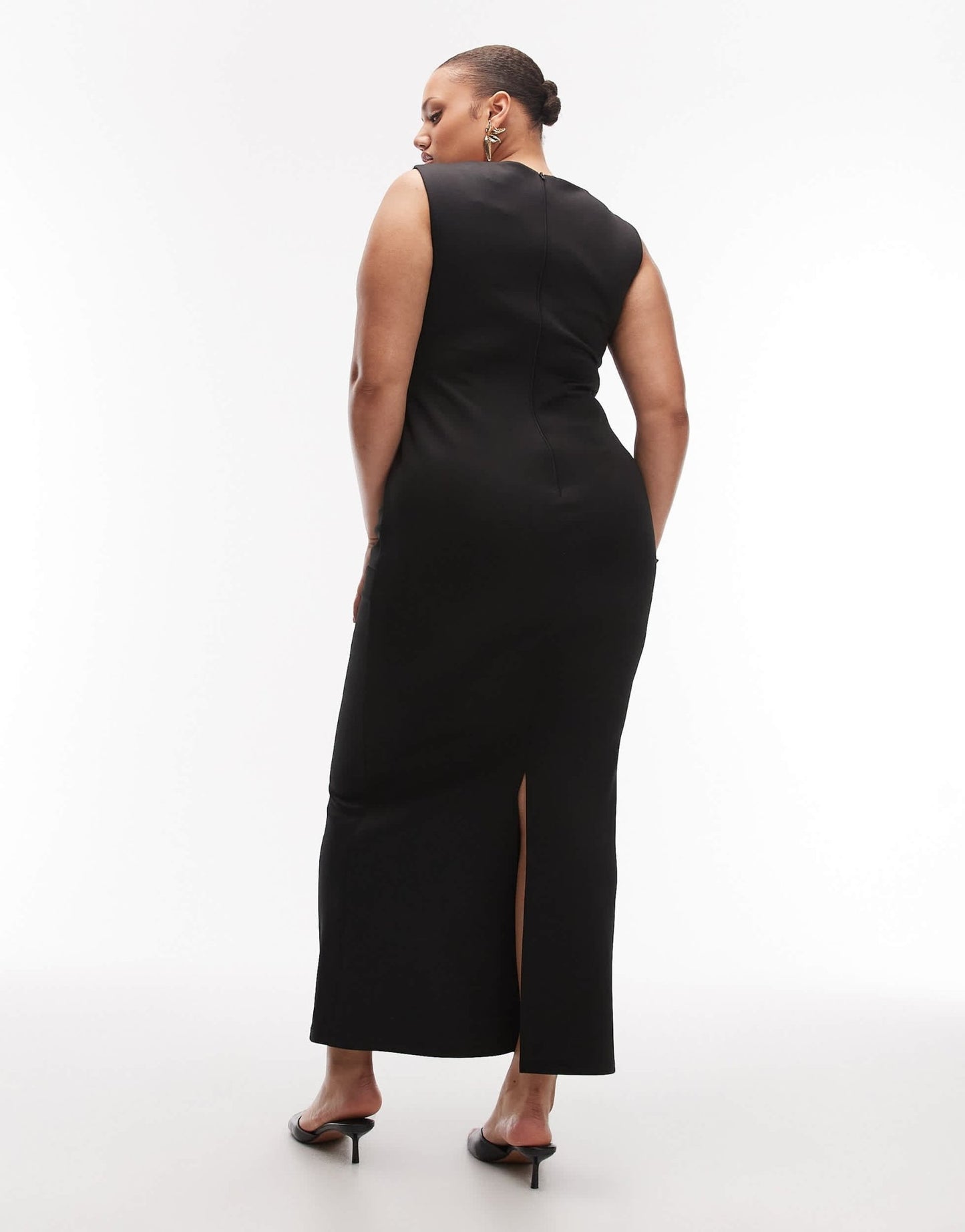 ASOS DESIGN Curve scoop cami sculpted maxi dress in black scuba - style fabric - BLACK - ASOS Sample Sale