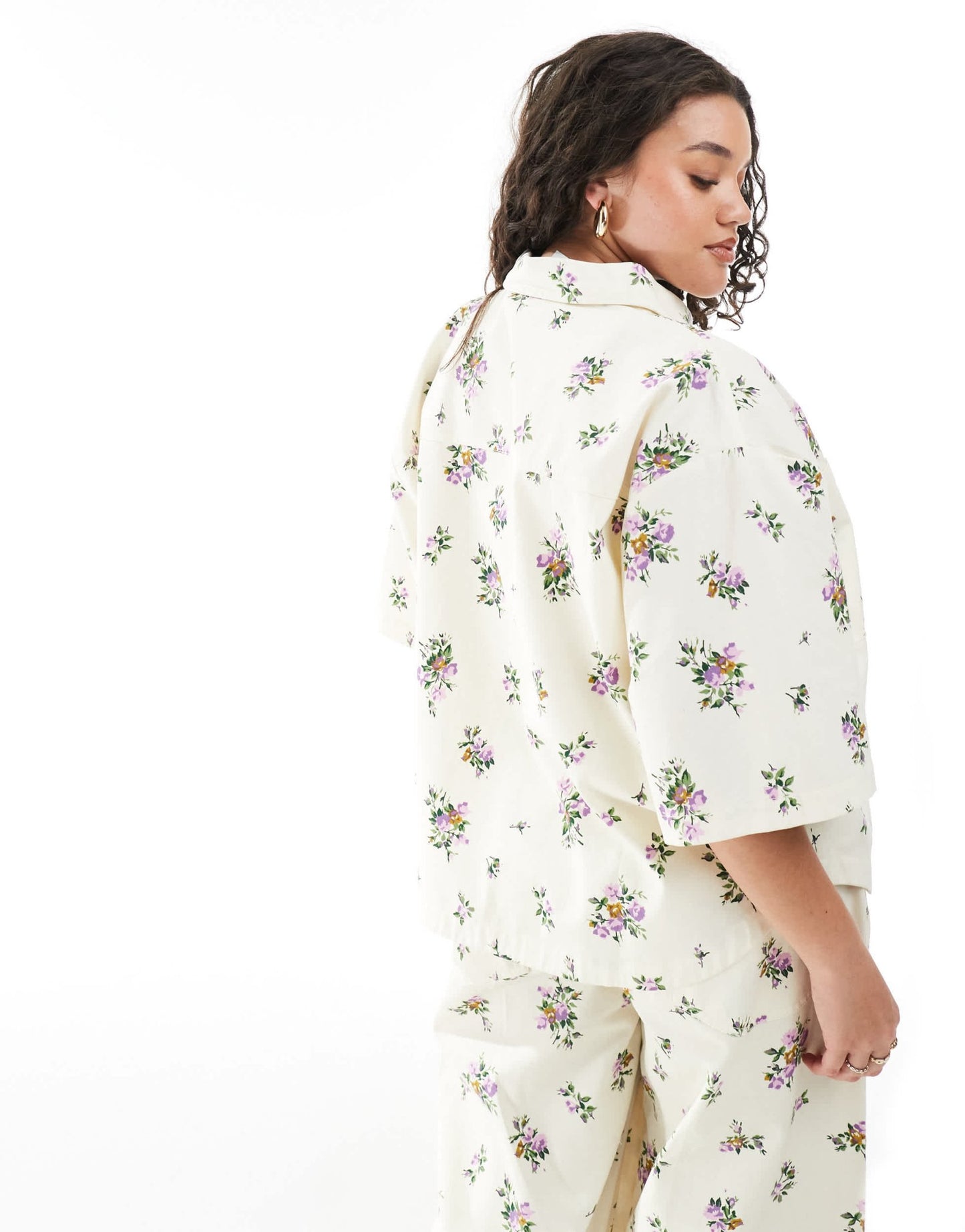 ASOS DESIGN Curve short sleeve shirt co - ord in floral print - ASOS Sample Sale