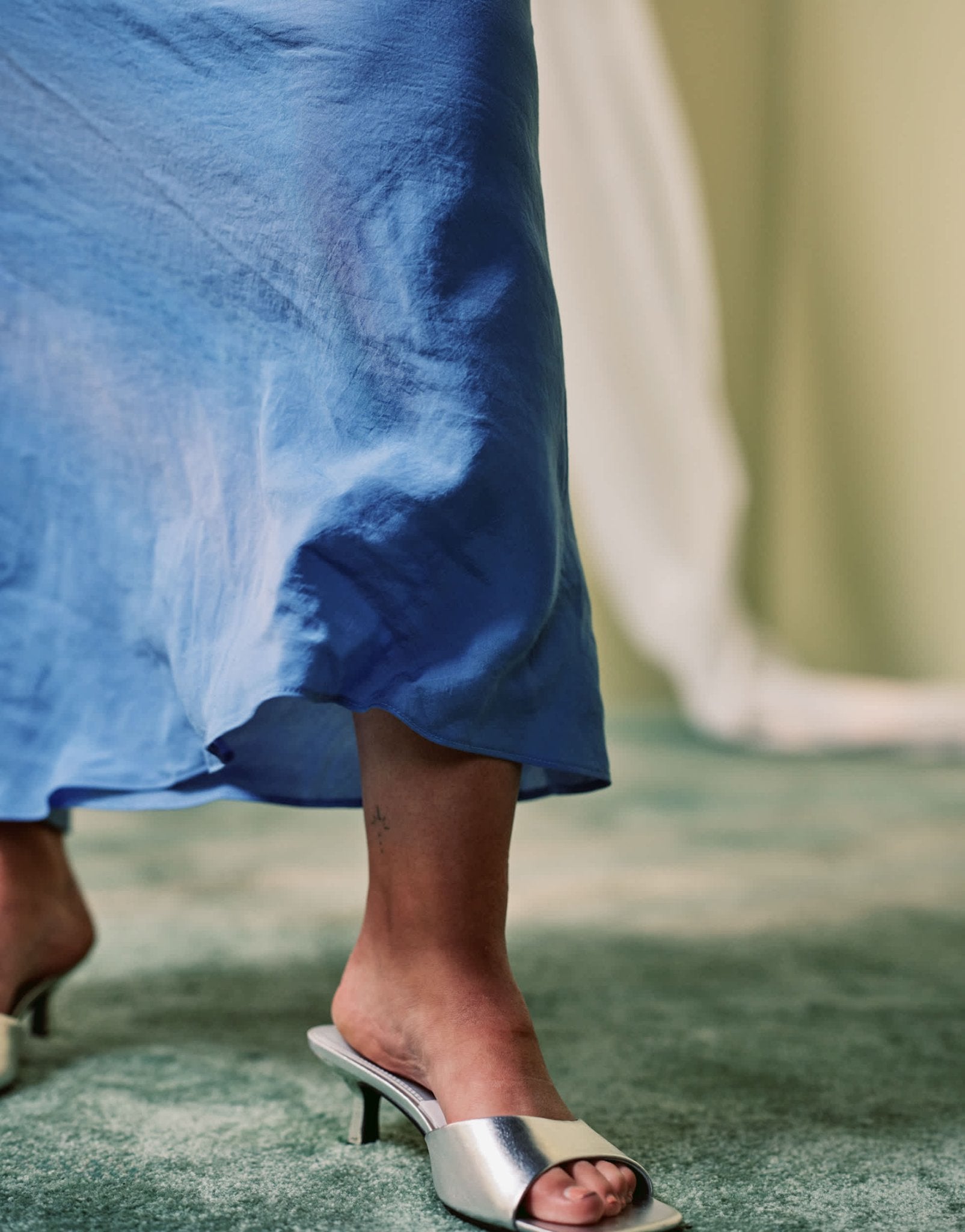 ASOS DESIGN curve soft touch bias maxi skirt in blue - ASOS Sample Sale
