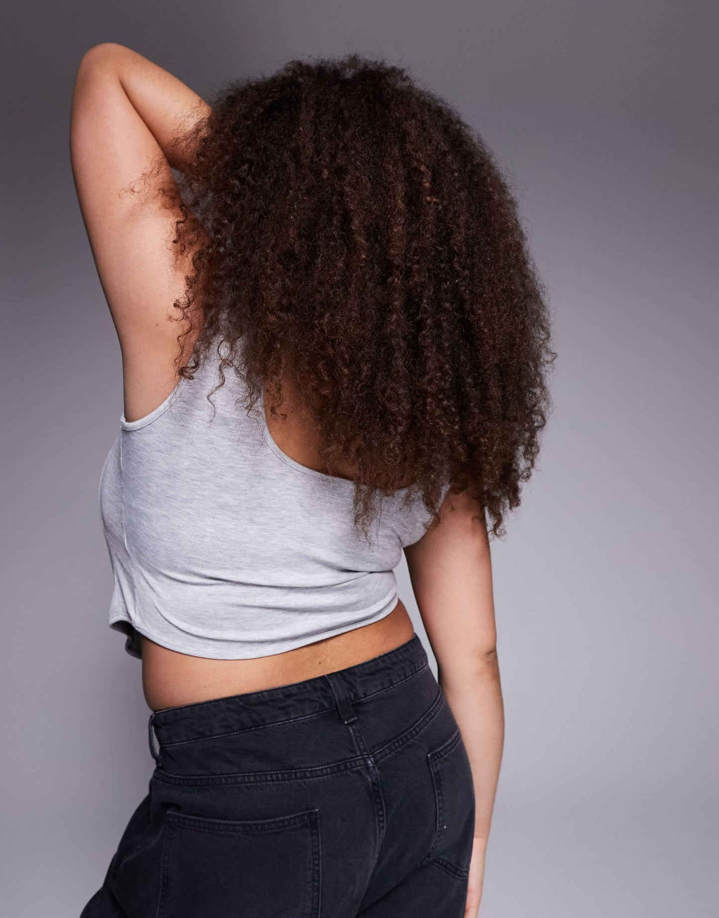 ASOS DESIGN Curve square neck corset top in grey marl - ASOS Sample Sale