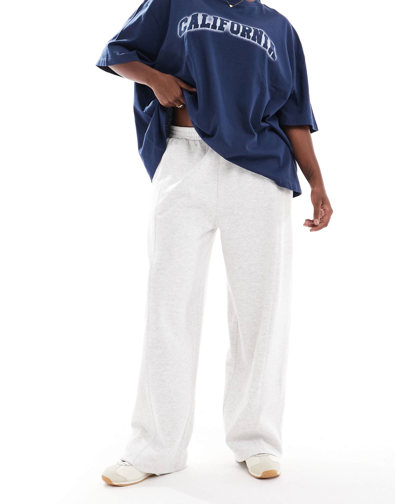 ASOS DESIGN Curve straight leg jogger in ice marl - ASOS Sample Sale