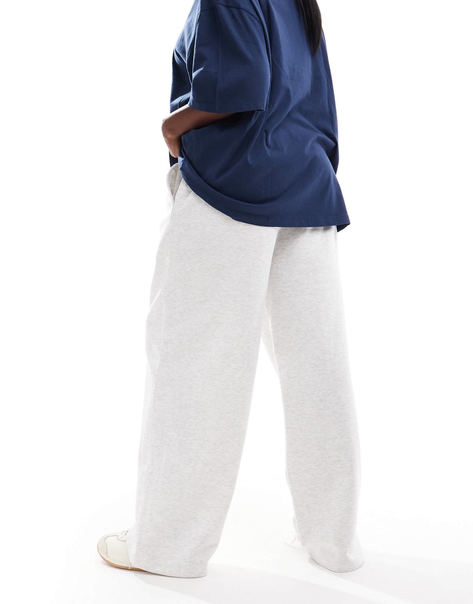 ASOS DESIGN Curve straight leg jogger in ice marl - ASOS Sample Sale