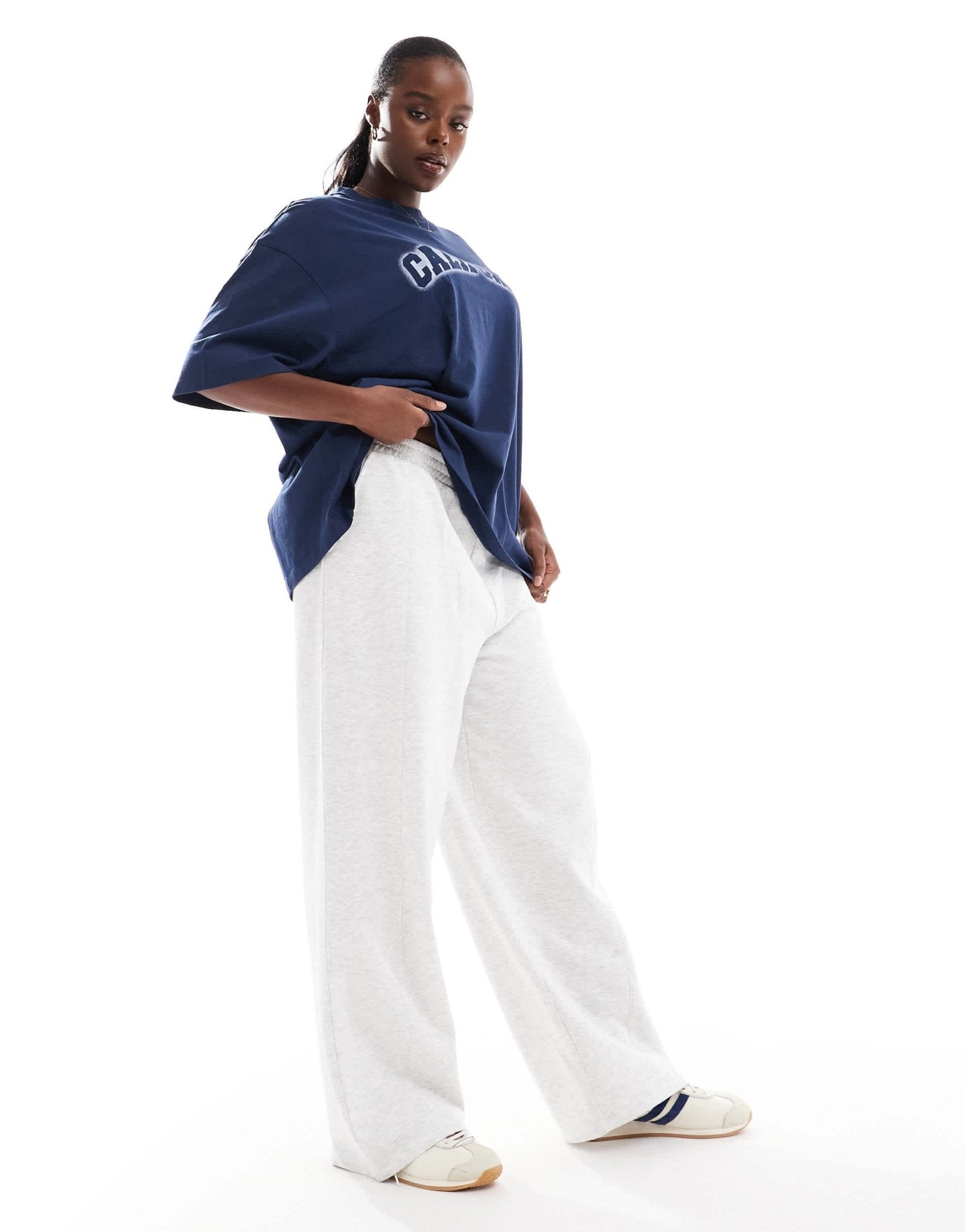 ASOS DESIGN Curve straight leg jogger in ice marl - ASOS Sample Sale