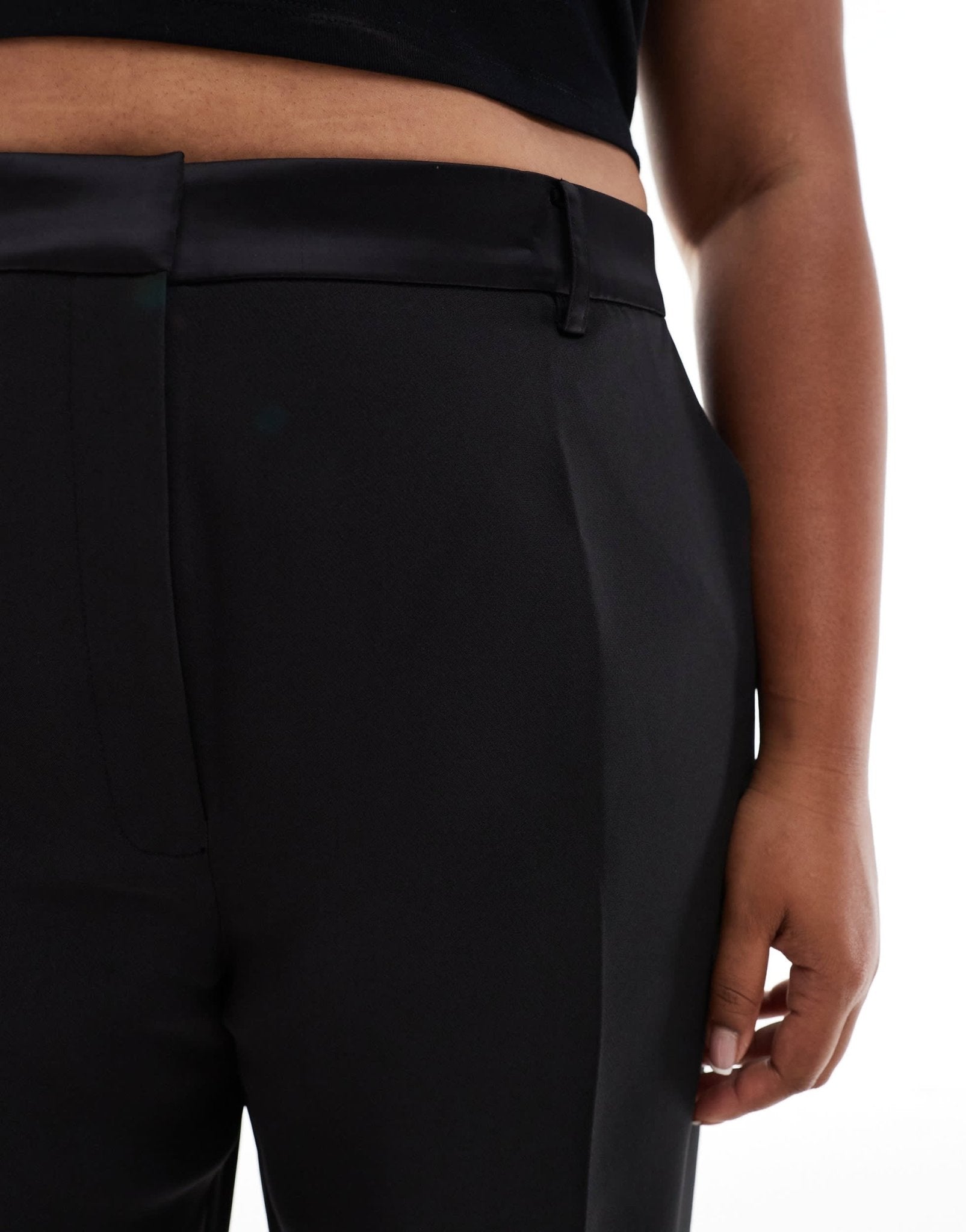 ASOS DESIGN Curve straight leg tailored tux trouser co - ord in black - ASOS Sample Sale