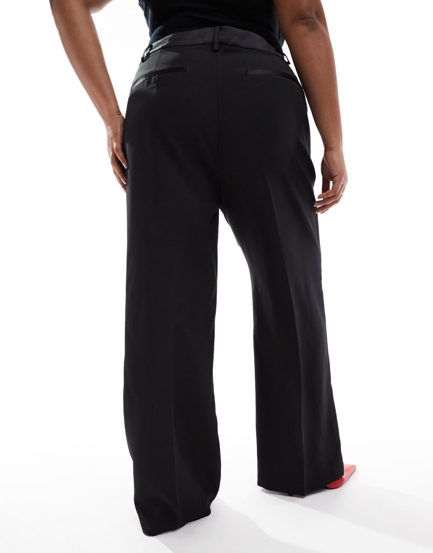 ASOS DESIGN Curve straight leg tailored tux trouser co - ord in black - ASOS Sample Sale