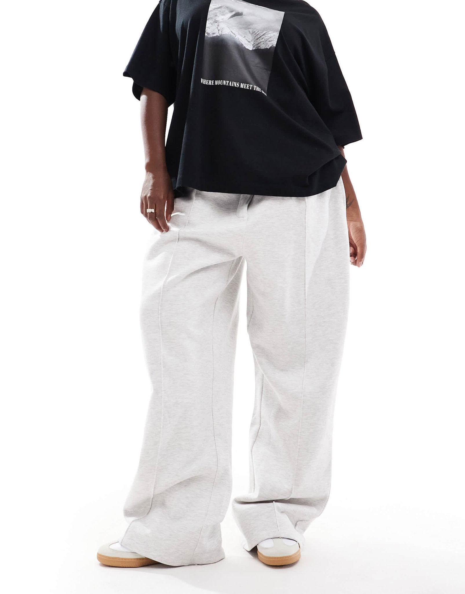 ASOS DESIGN Curve tailored jersey joggers in ice marl - ASOS Sample Sale