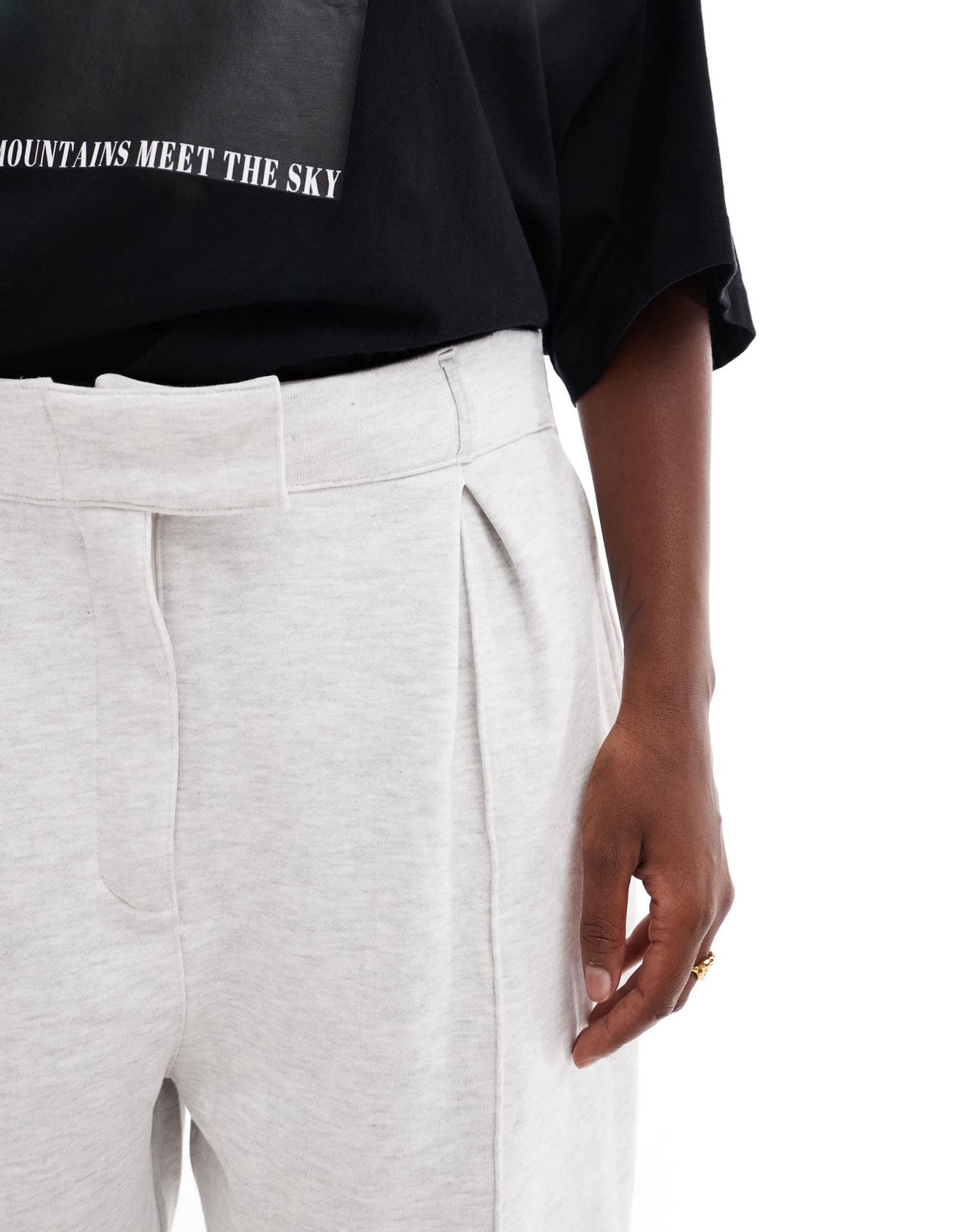 ASOS DESIGN Curve tailored jersey joggers in ice marl - ASOS Sample Sale