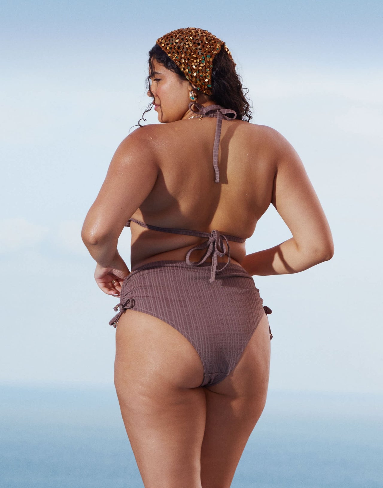 ASOS DESIGN Curve Tayla triangle bikini top in brown - ASOS Sample Sale