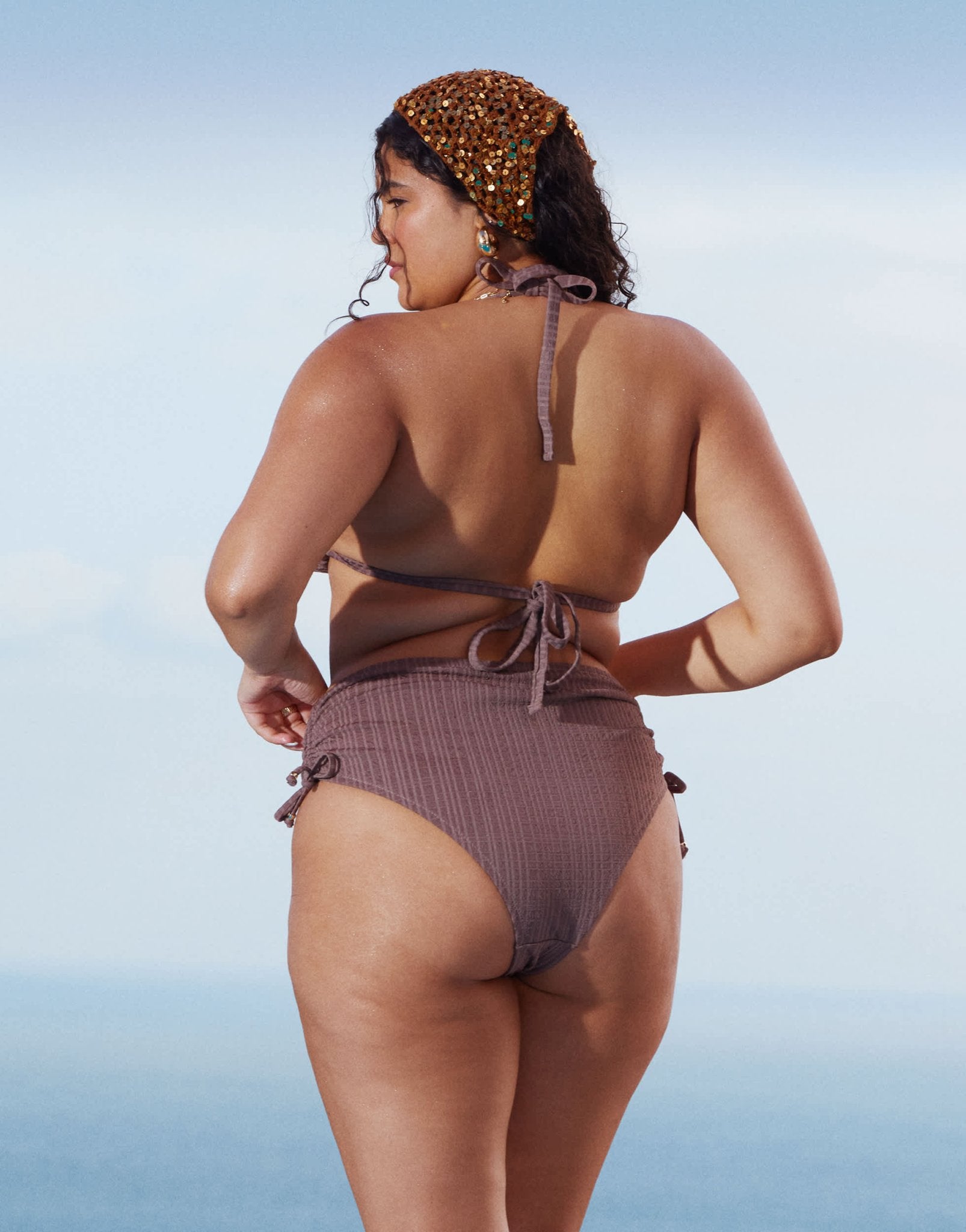 ASOS DESIGN Curve Tayla triangle bikini top in brown - ASOS Sample Sale