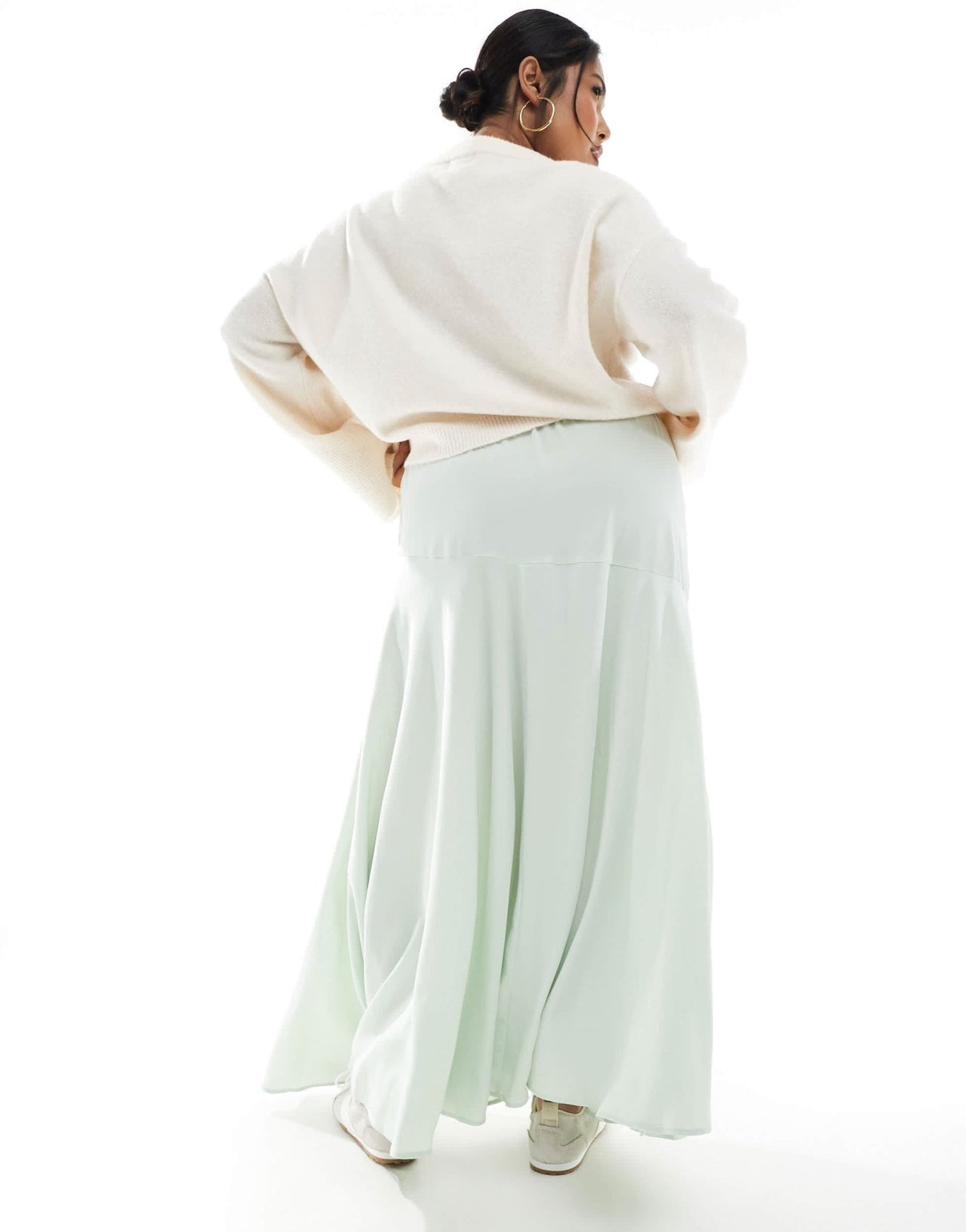 ASOS DESIGN Curve volume maxi skirt in sage - ASOS Sample Sale