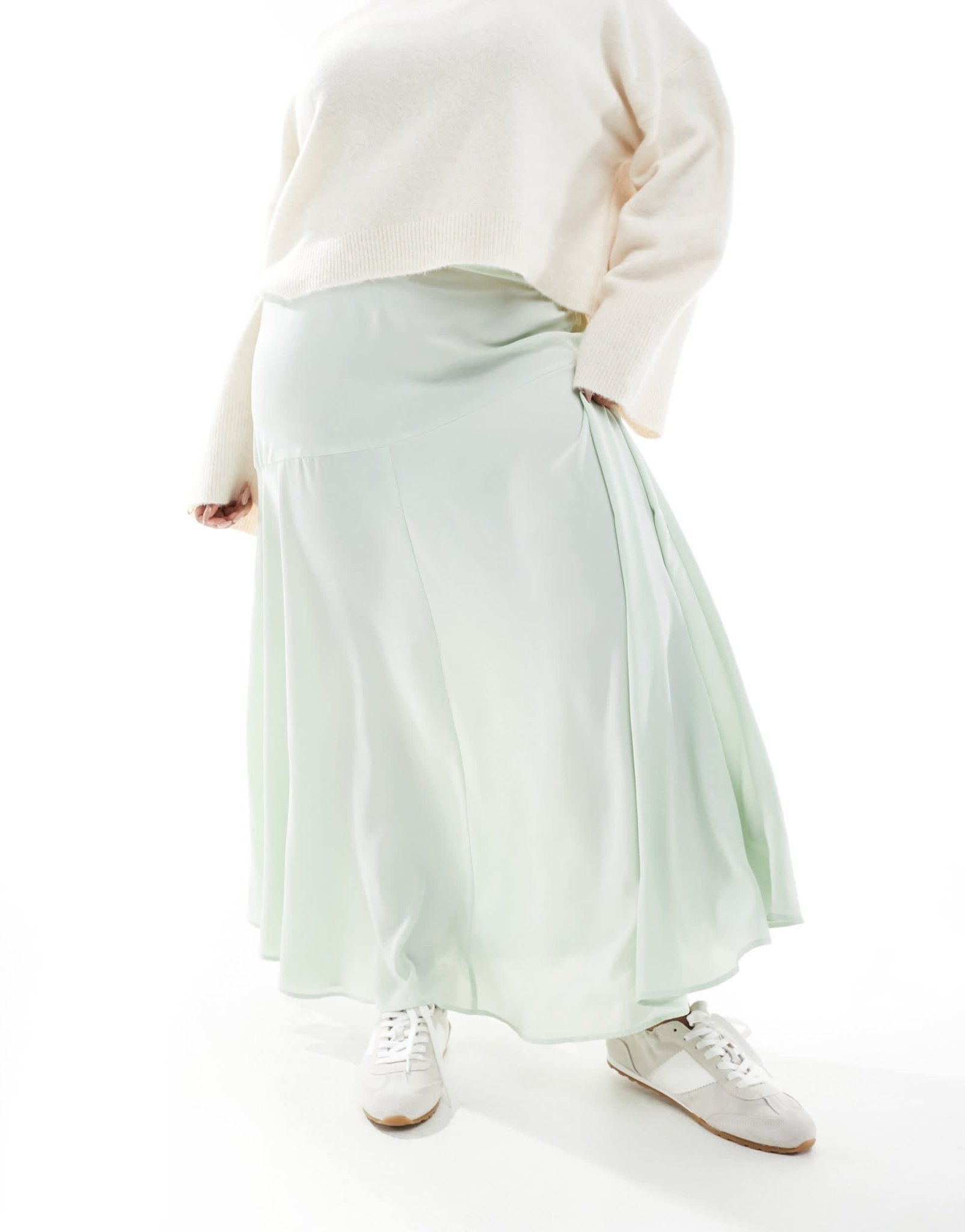 ASOS DESIGN Curve volume maxi skirt in sage - ASOS Sample Sale