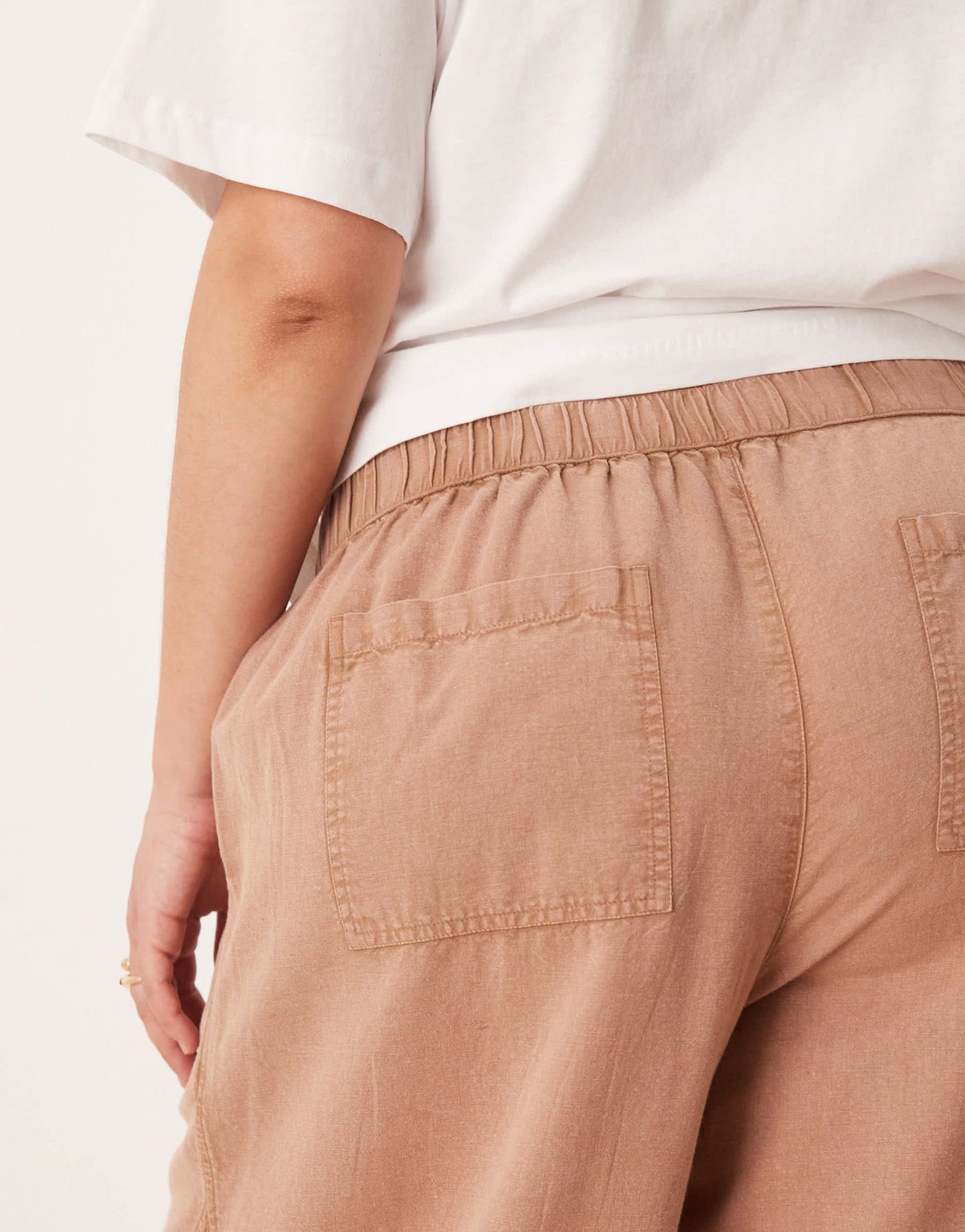 ASOS DESIGN Curve washed linen trousers in mocha - ASOS Sample Sale