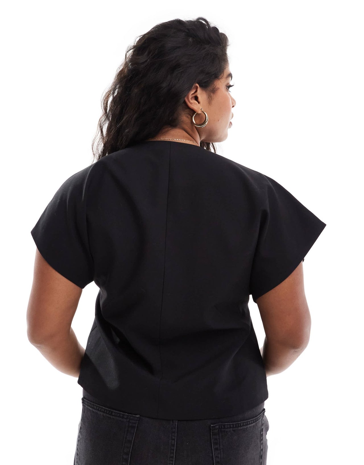 ASOS DESIGN Curve wrap waistcoat in black - ASOS Sample Sale