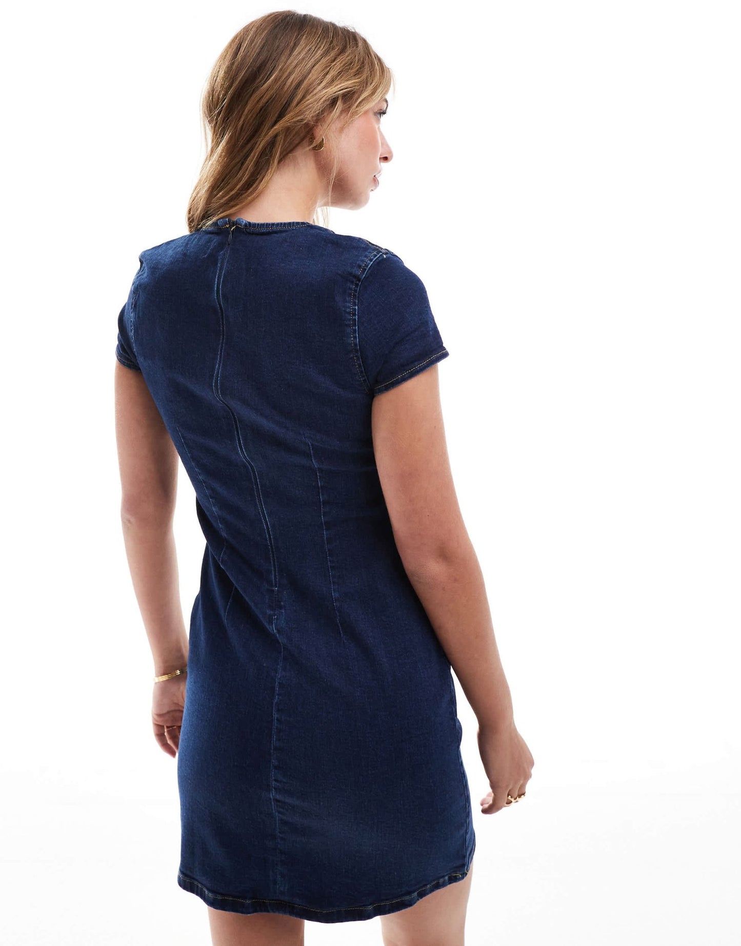 ASOS DESIGN cut out mini dress with tie front in indigo - ASOS Sample Sale