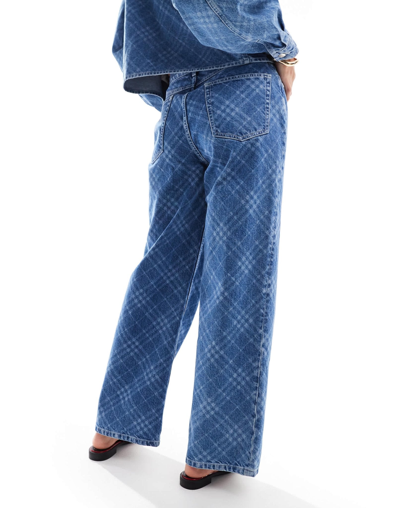 ASOS DESIGN dad jean in check print - ASOS Sample Sale