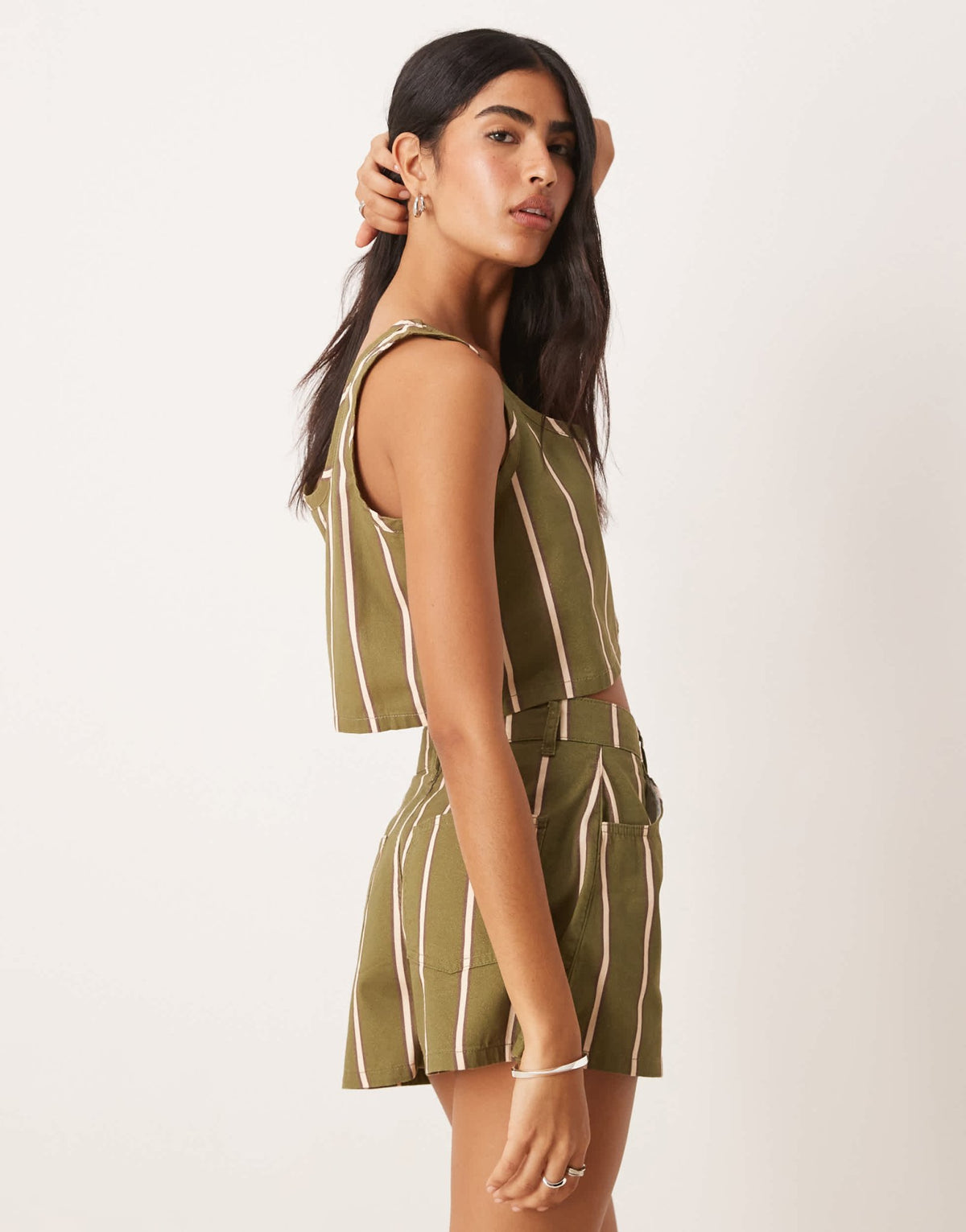 ASOS DESIGN denim a-line short in stripe co-ord - ASOS Sample Sale
