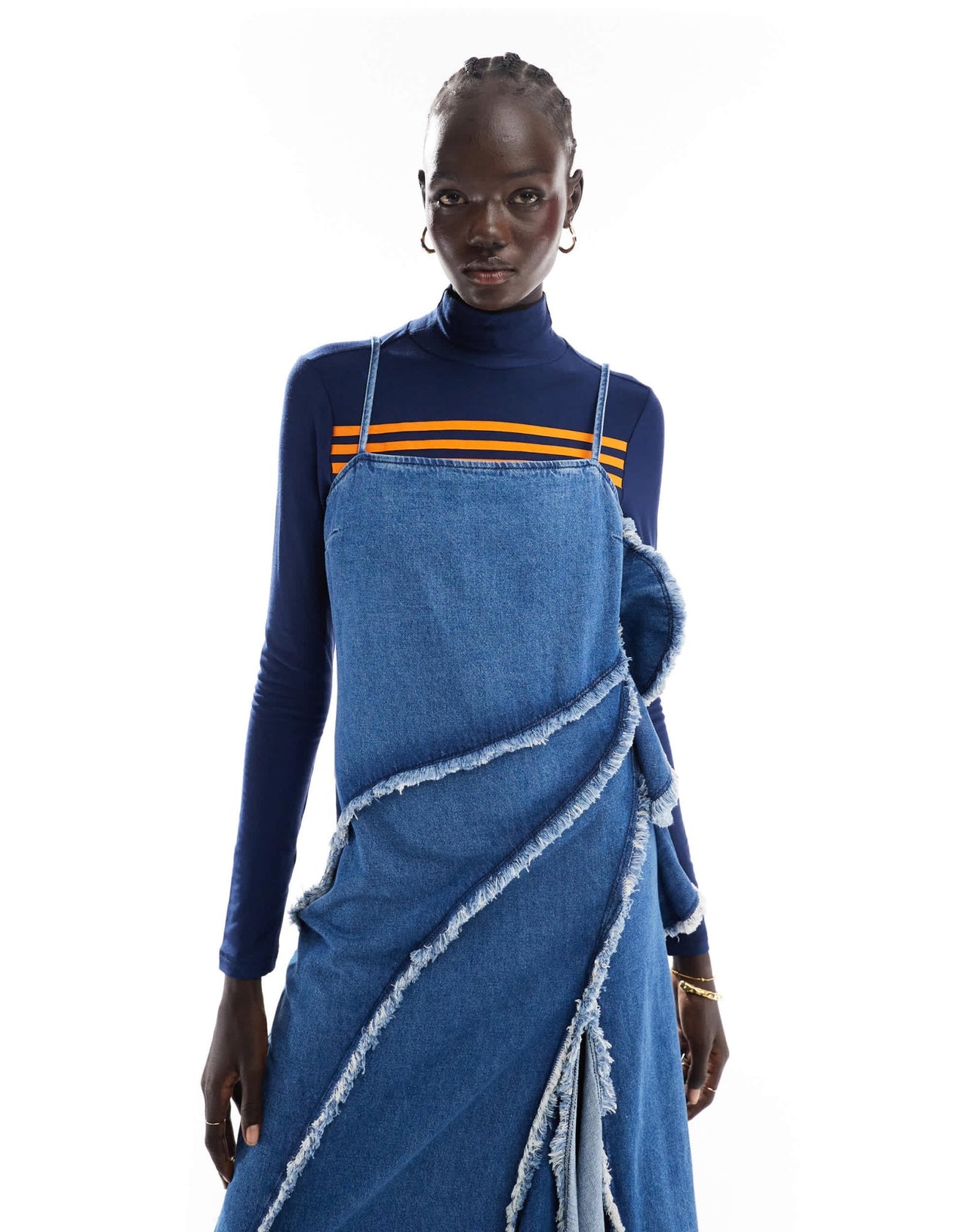 ASOS DESIGN denim bias maxi dress in mid blue - ASOS Sample Sale