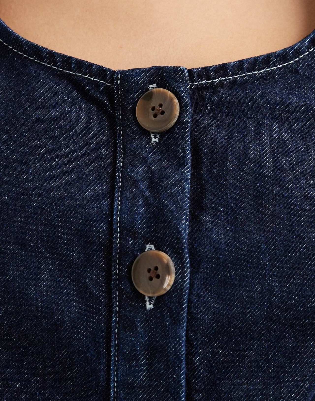 ASOS DESIGN denim bust detail top in mid blue - ASOS Sample Sale