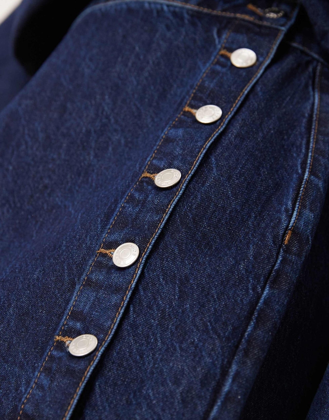 ASOS DESIGN denim button detail mini skirt in indigo - ASOS Sample Sale