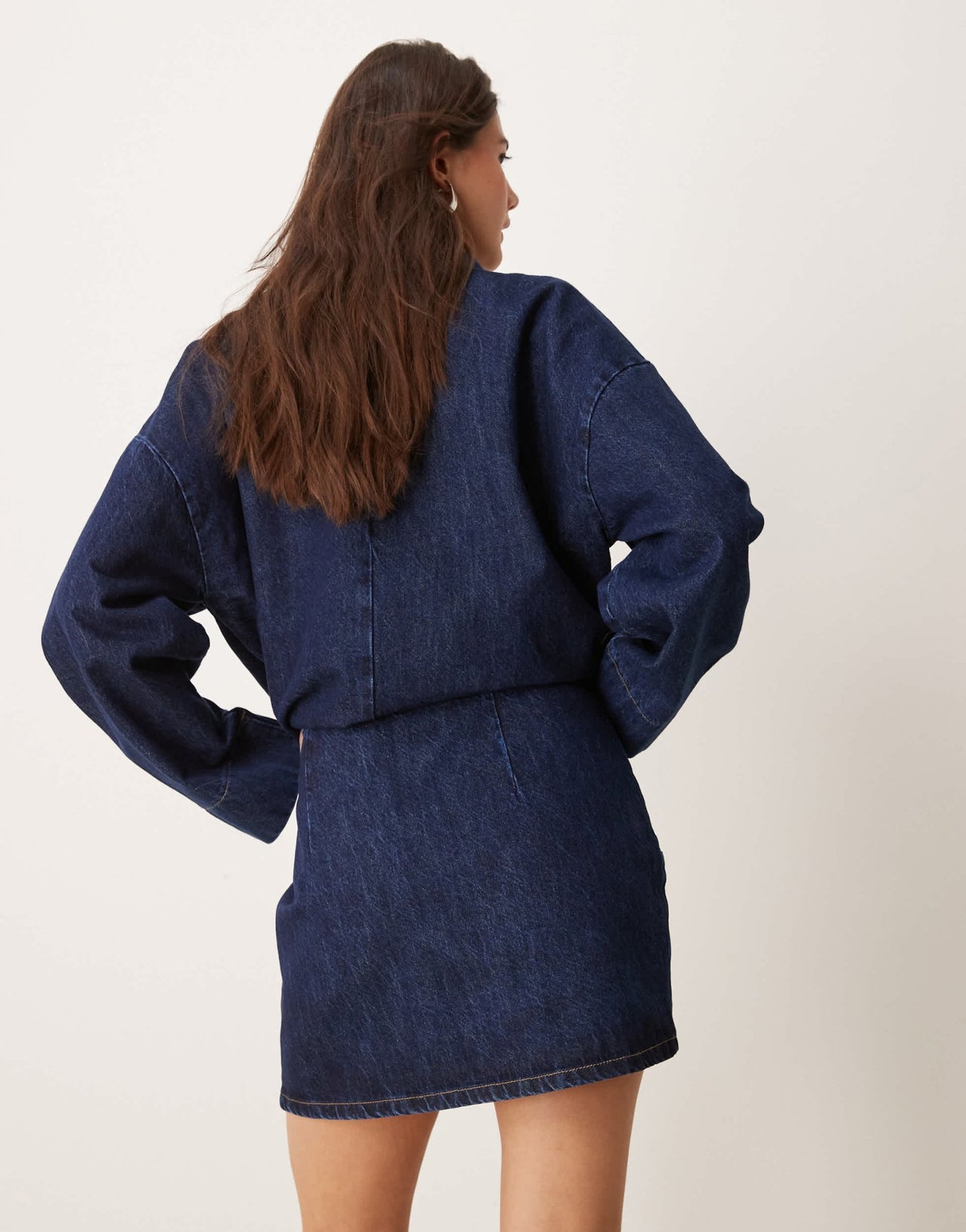 ASOS DESIGN denim button detail mini skirt in indigo - ASOS Sample Sale