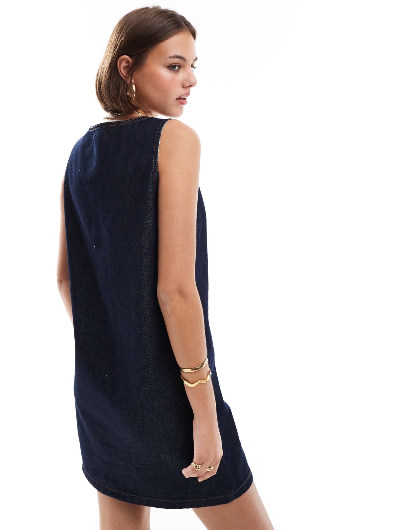 ASOS DESIGN denim button down dress in indigo - ASOS Sample Sale