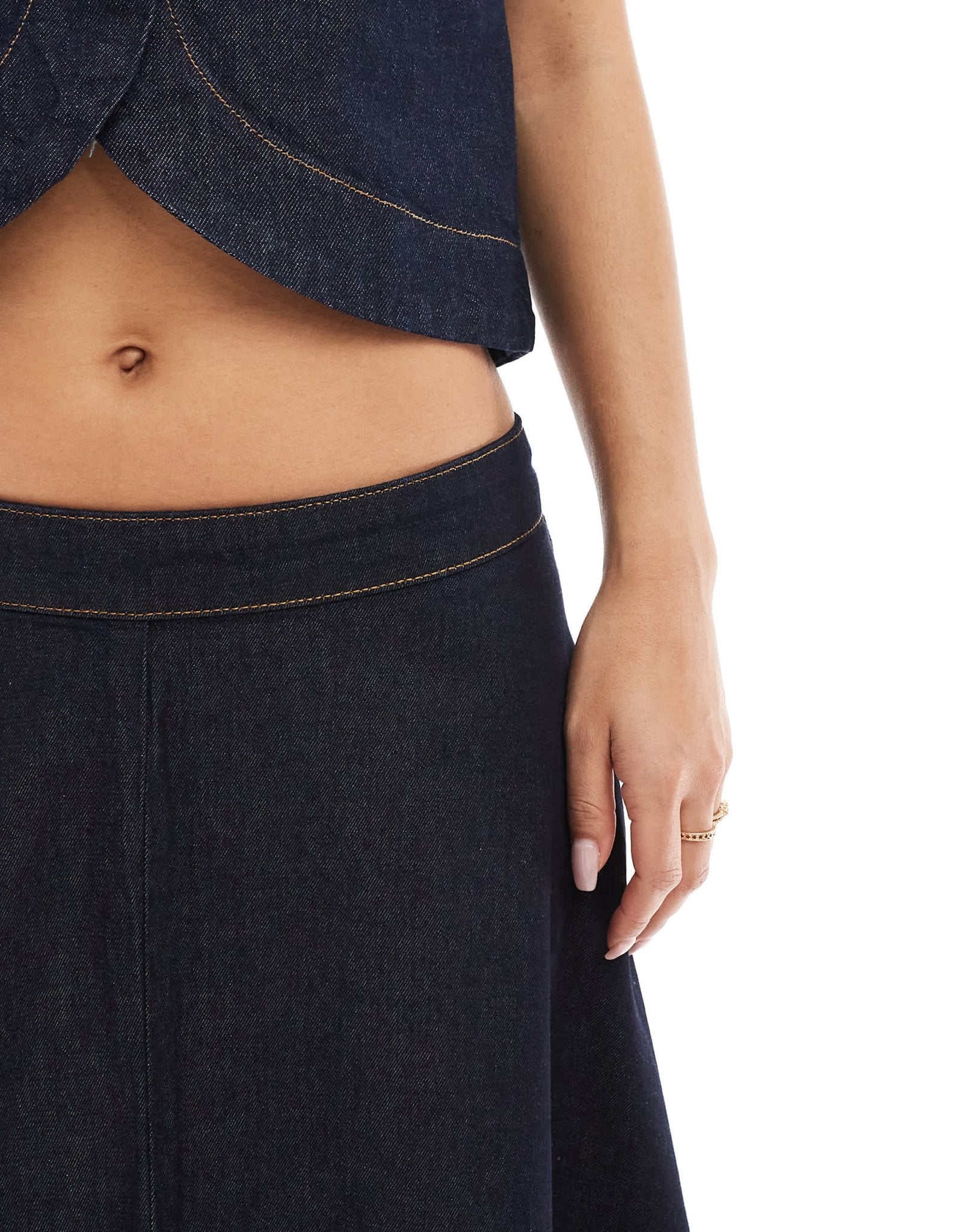 ASOS DESIGN denim circle skirt in indigo - ASOS Sample Sale