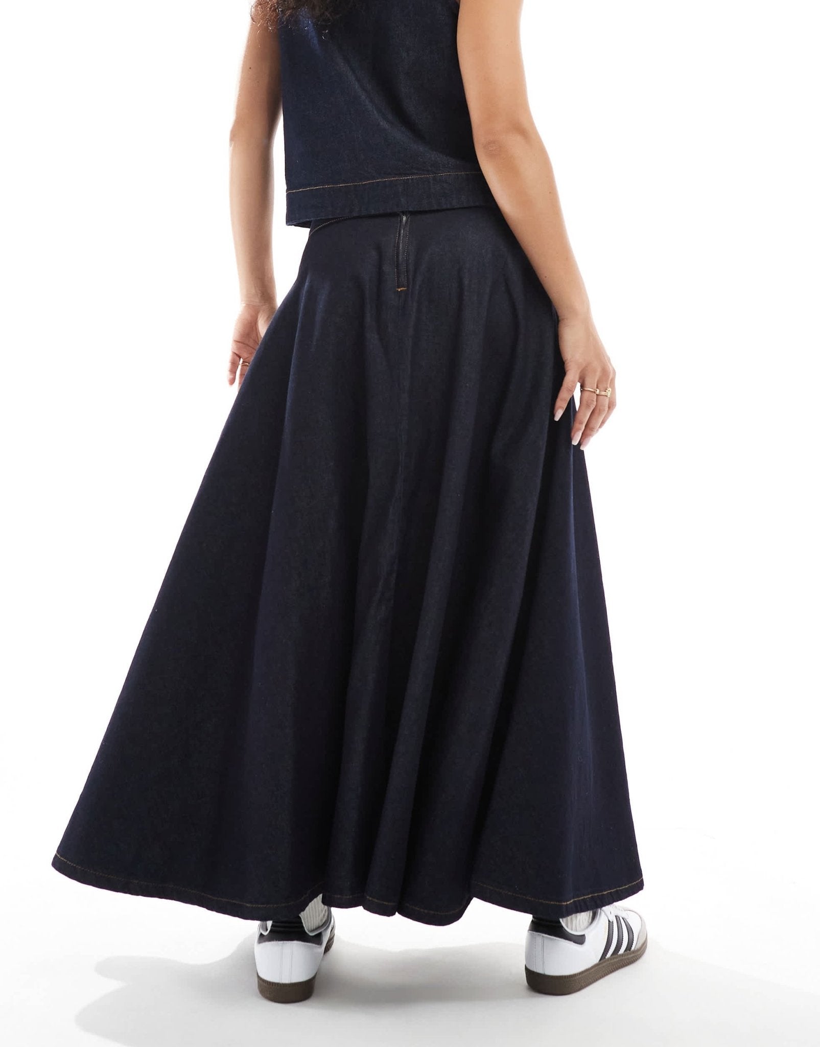ASOS DESIGN denim circle skirt in indigo - ASOS Sample Sale