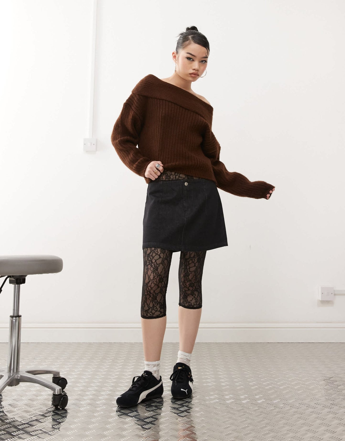ASOS DESIGN denim clean waistband pelmet skirt in rinse black - ASOS Sample Sale