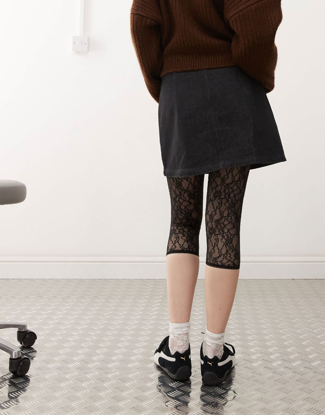 ASOS DESIGN denim clean waistband pelmet skirt in rinse black - ASOS Sample Sale