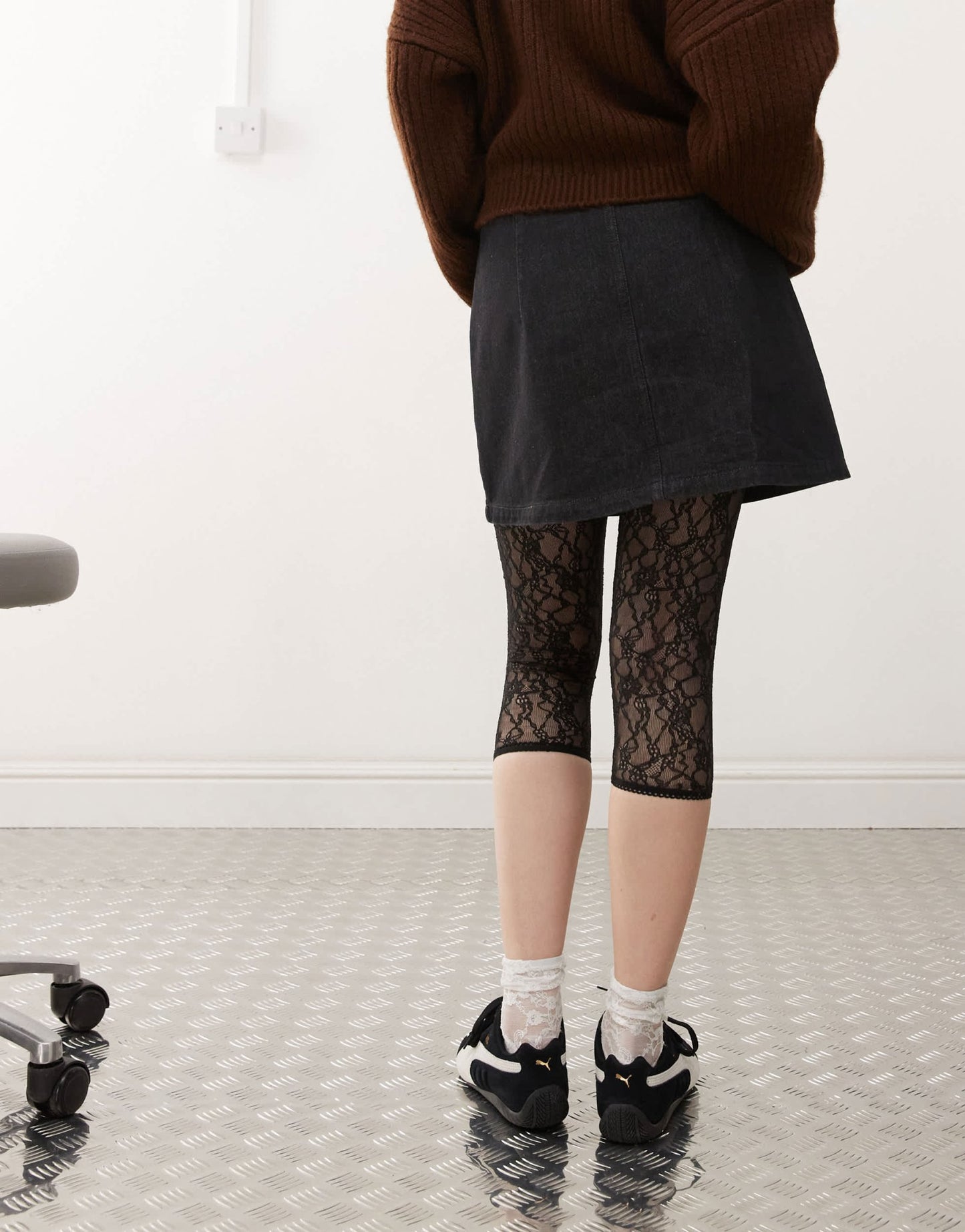 ASOS DESIGN denim clean waistband pelmet skirt in rinse black - ASOS Sample Sale