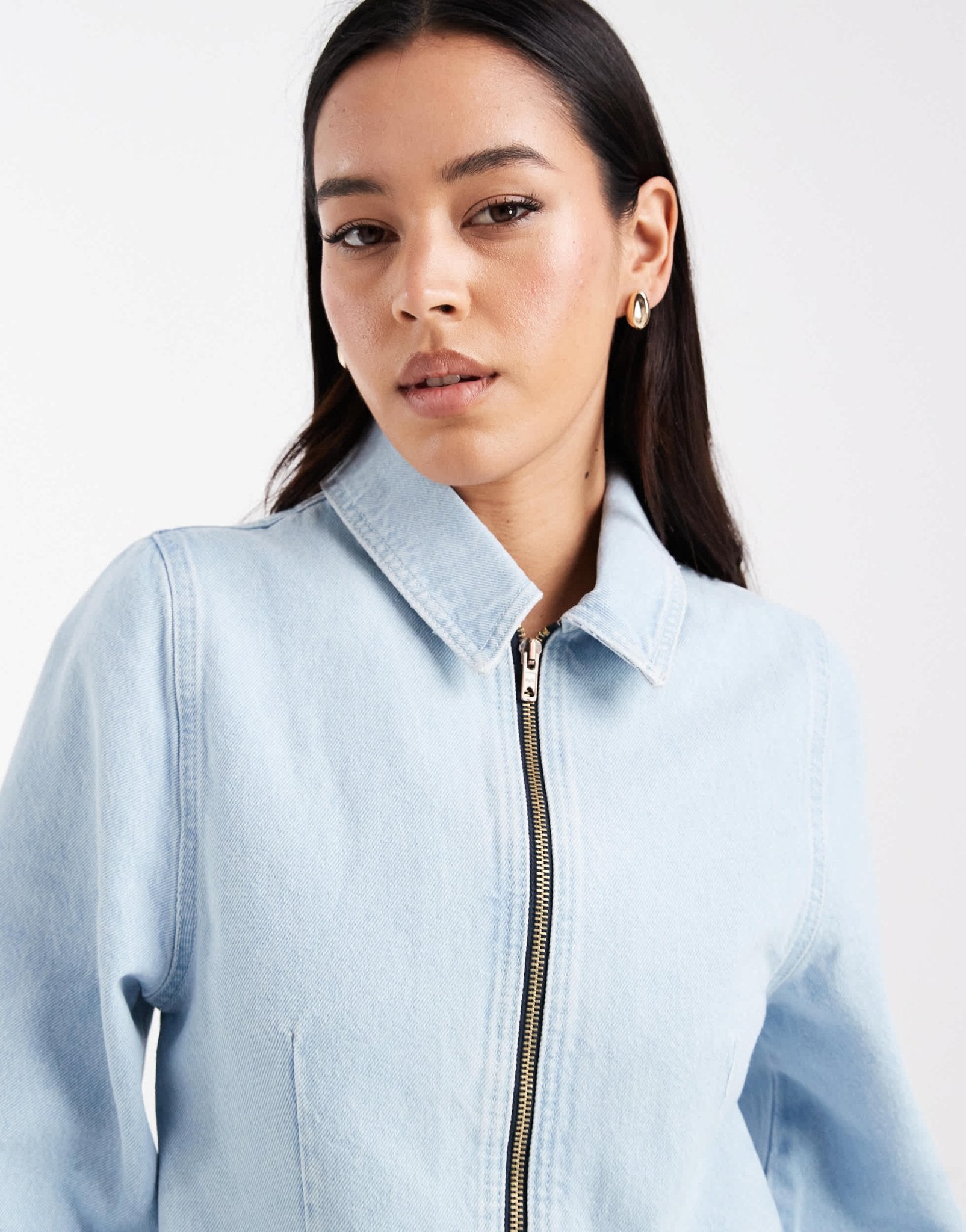 ASOS DESIGN denim dress with puff sleeves in indigo - ASOS Sample Sale