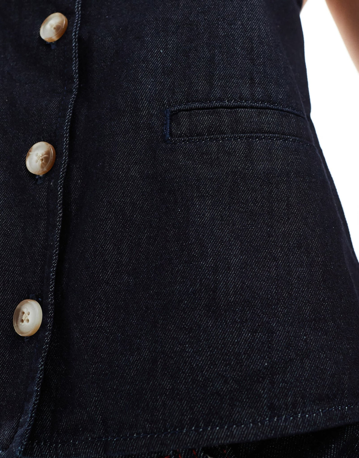 ASOS DESIGN denim halter neck waistcoat top with open back in rinse - ASOS Sample Sale