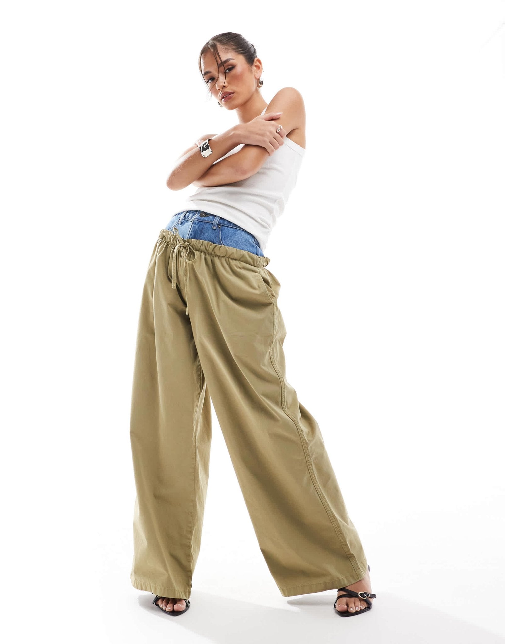 ASOS DESIGN denim hybrid trousers in blue - ASOS Sample Sale