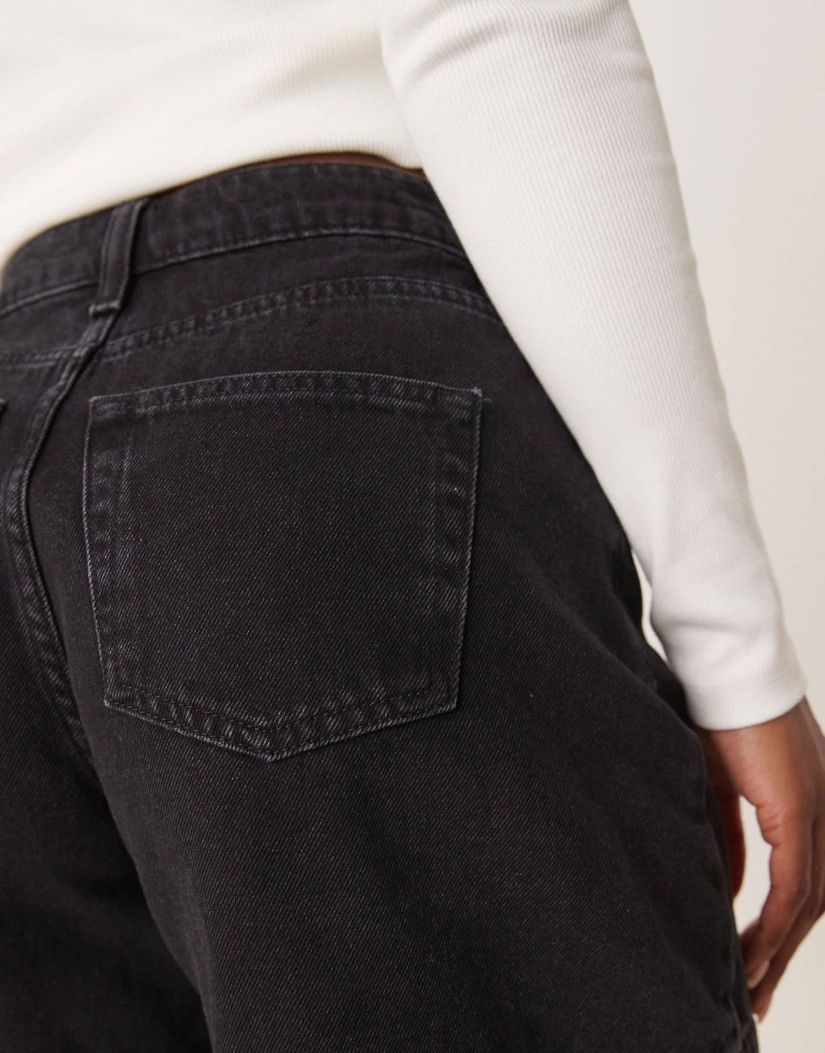 ASOS DESIGN denim longer A line short in black - ASOS Sample Sale