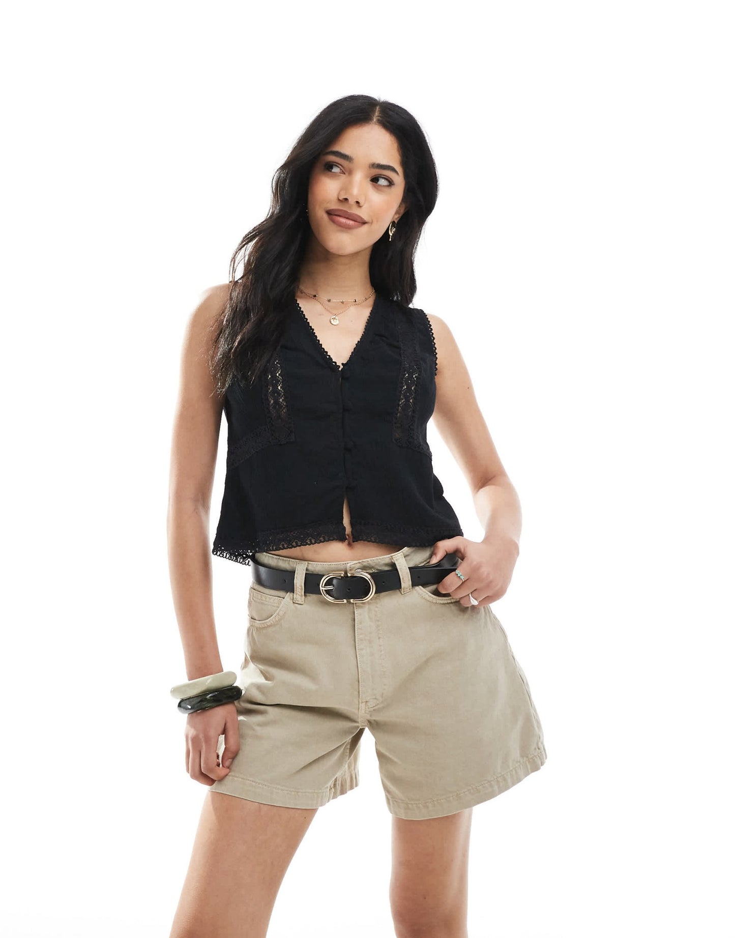 ASOS DESIGN denim longline A line short in light manuka - ASOS Sample Sale