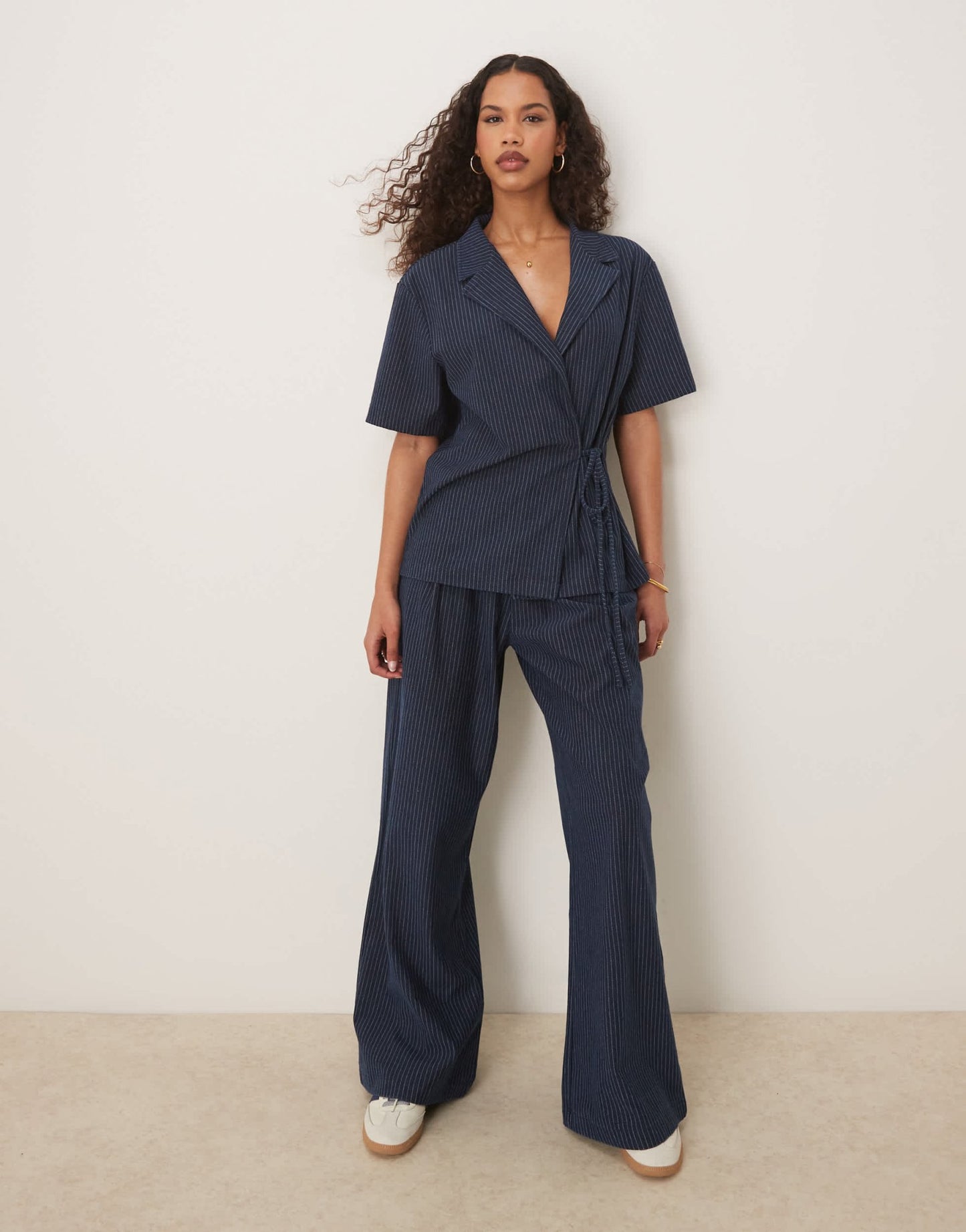 ASOS DESIGN denim look co-ord wide leg trousers - ASOS Sample Sale