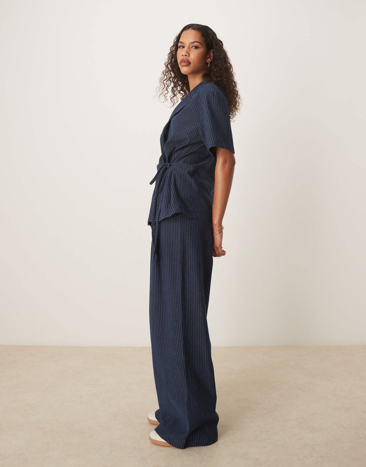 ASOS DESIGN denim look co-ord wide leg trousers - ASOS Sample Sale