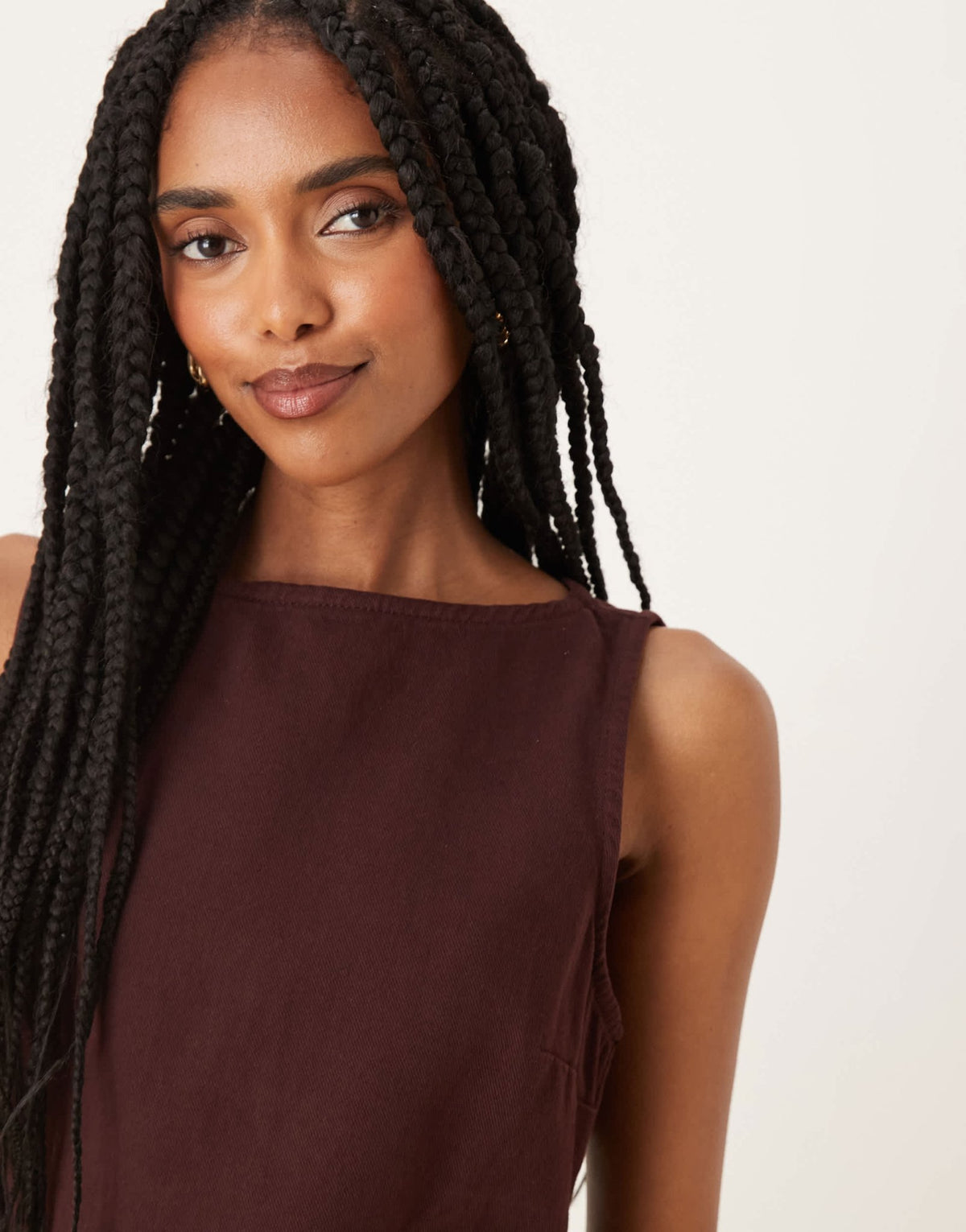 ASOS DESIGN denim mini shift dress in plum - ASOS Sample Sale