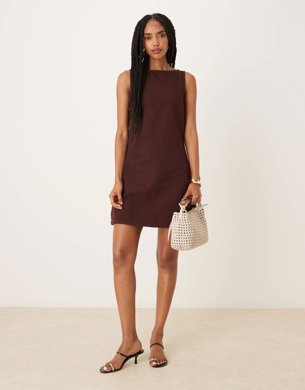 ASOS DESIGN denim mini shift dress in plum - ASOS Sample Sale
