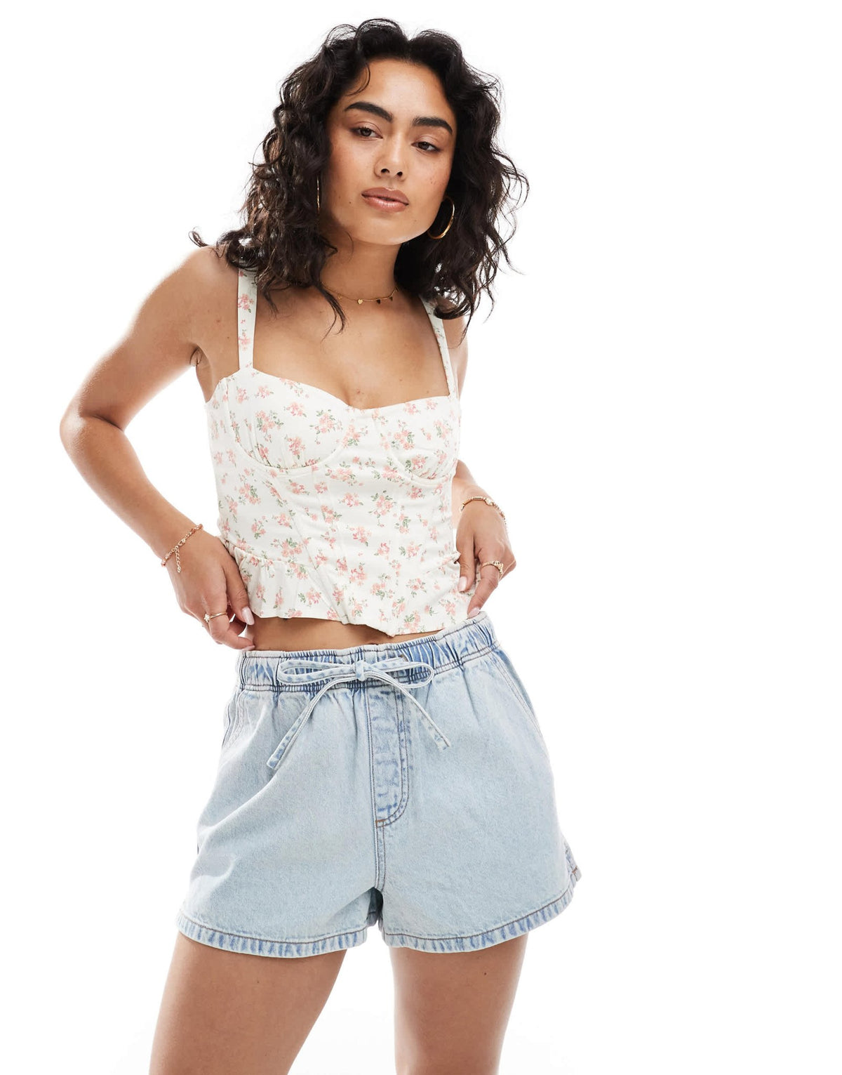 ASOS DESIGN denim pull on short in light wash - ASOS Sample Sale