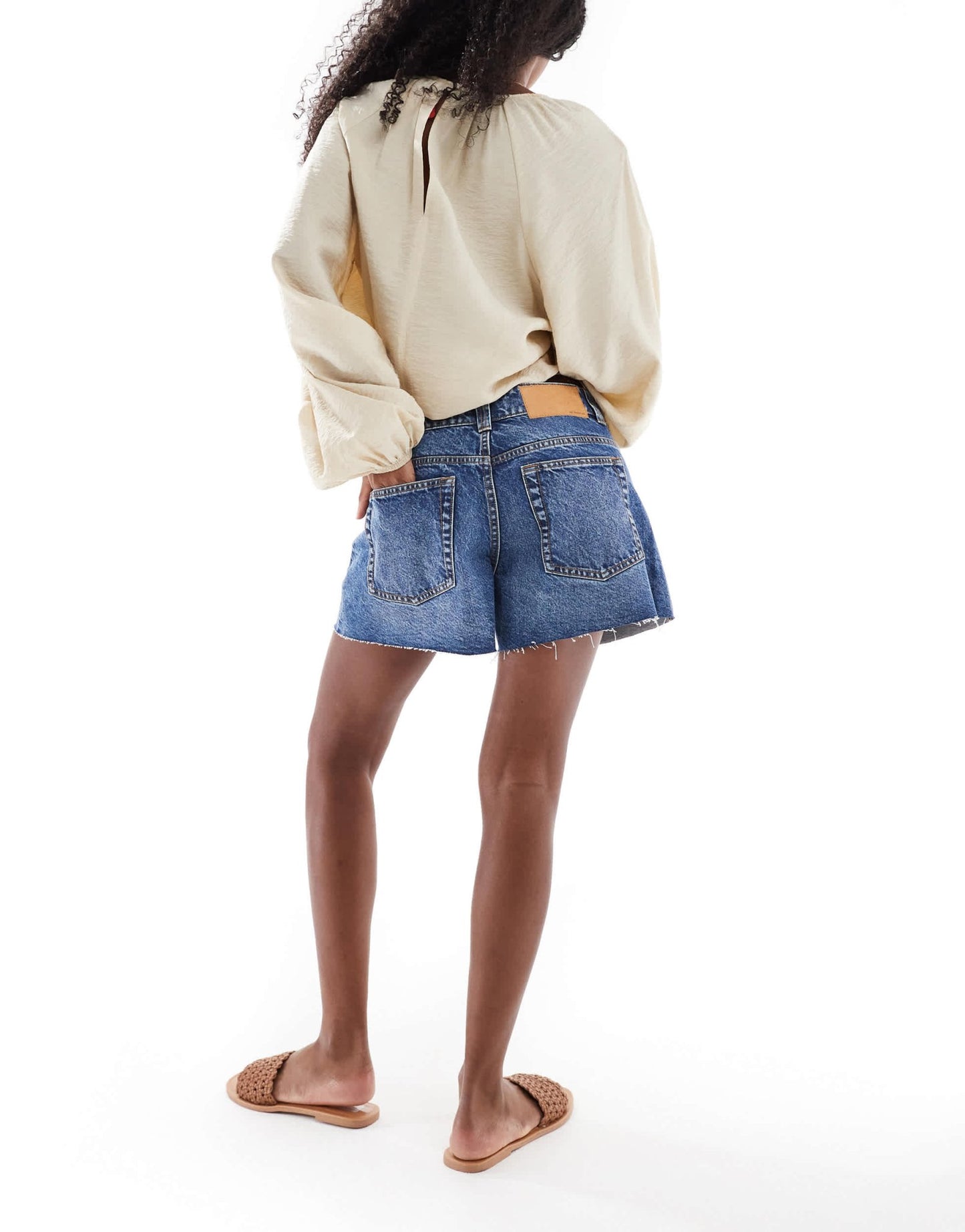 ASOS DESIGN denim relaxed short in midwash blue - ASOS Sample Sale