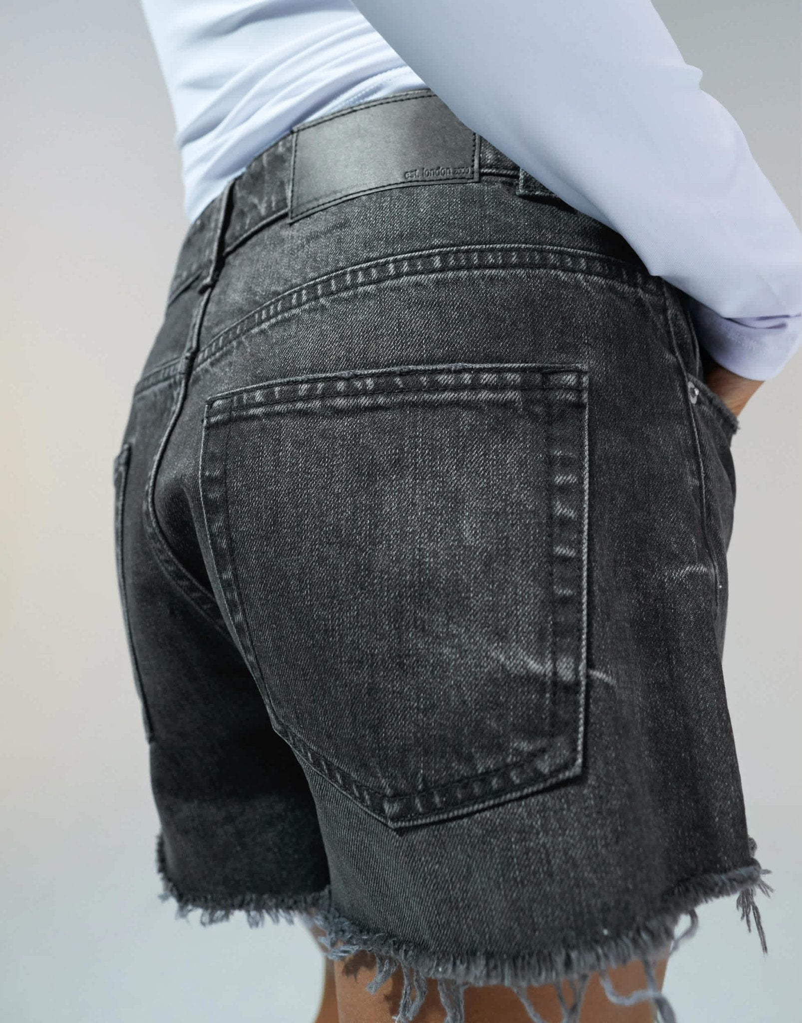 ASOS DESIGN denim relaxed short in wash black - ASOS Sample Sale